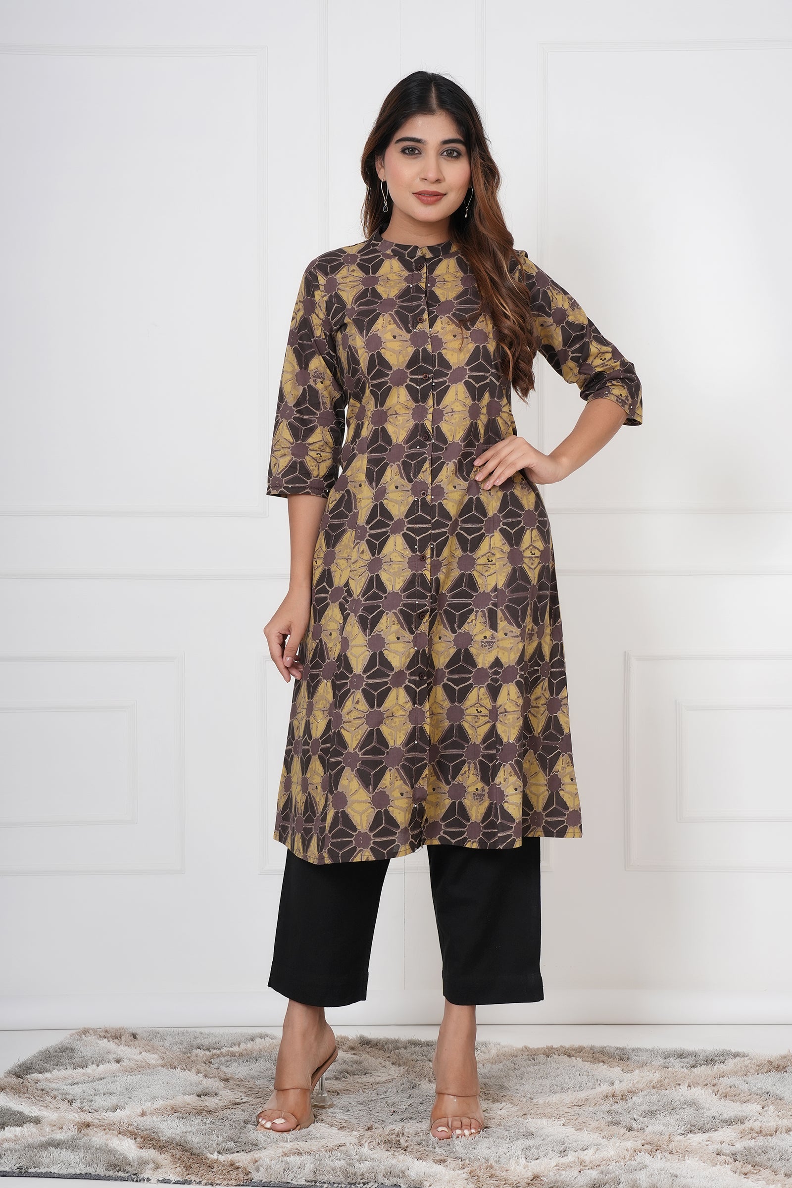Traditional Geometric Pattern Ladies Kurti