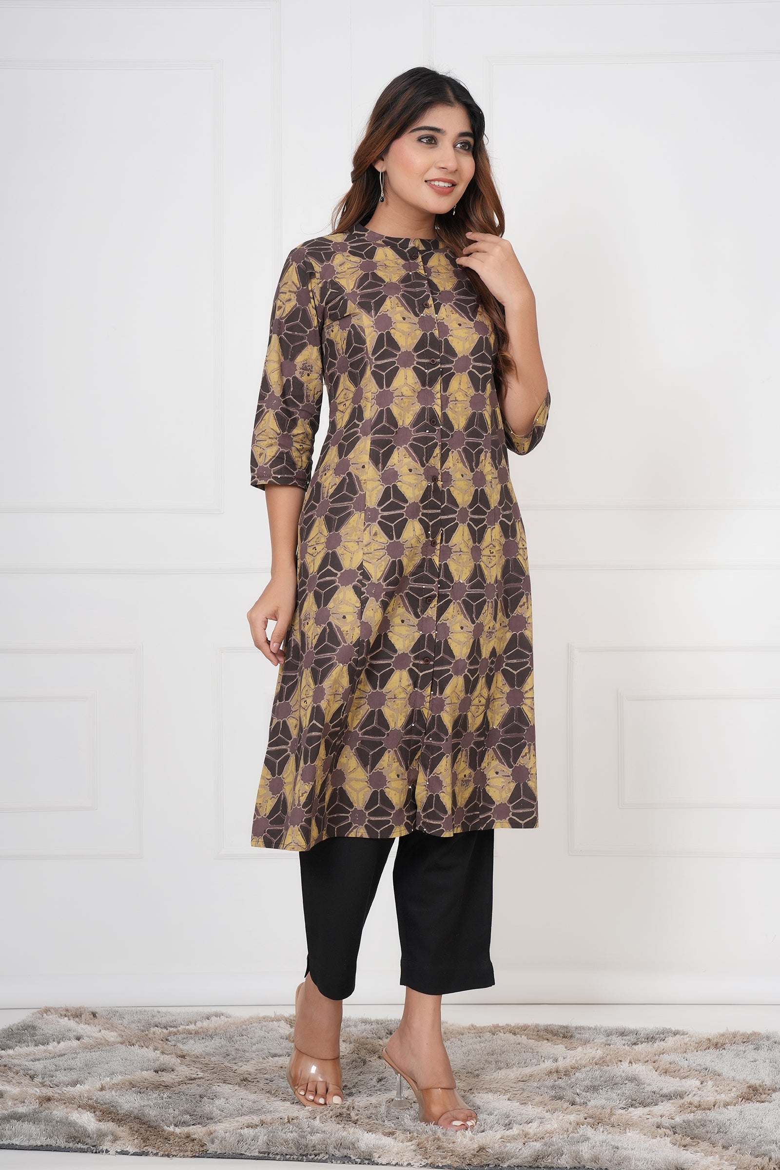 Traditional Geometric Pattern Ladies Kurti