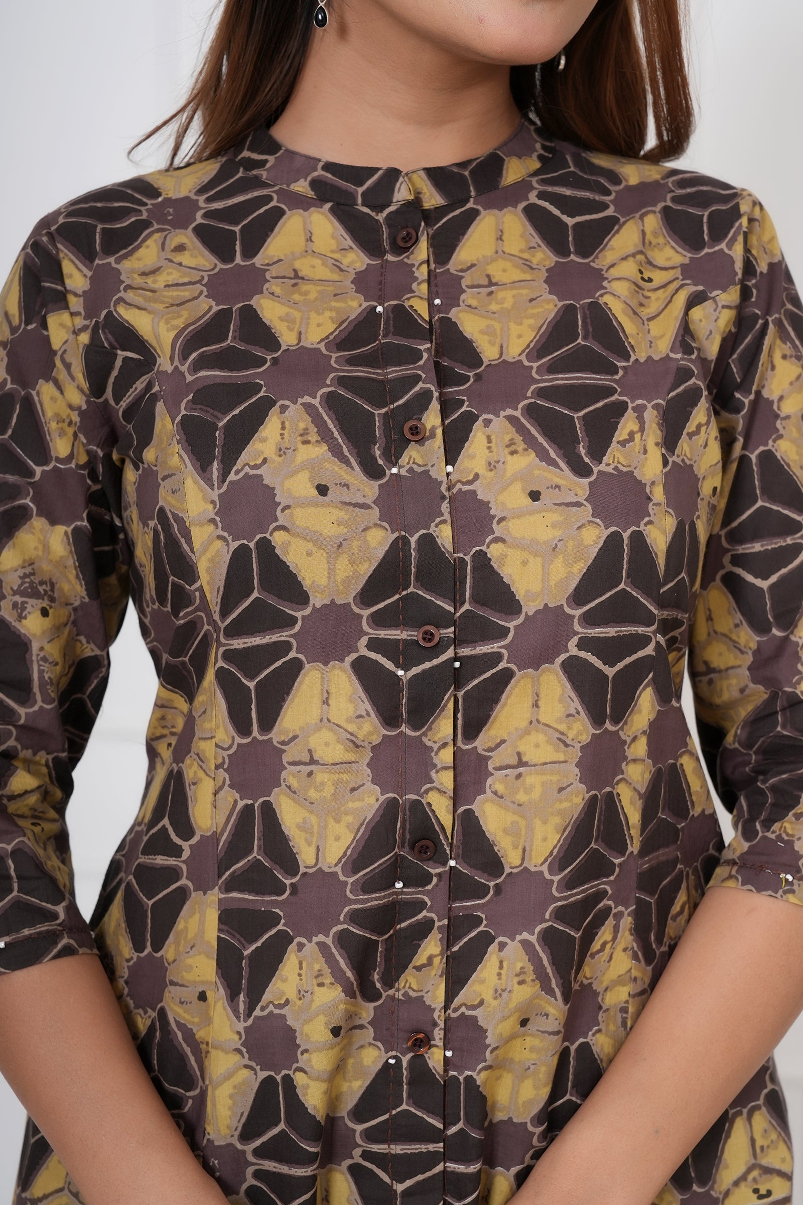 Traditional Geometric Pattern Ladies Kurti