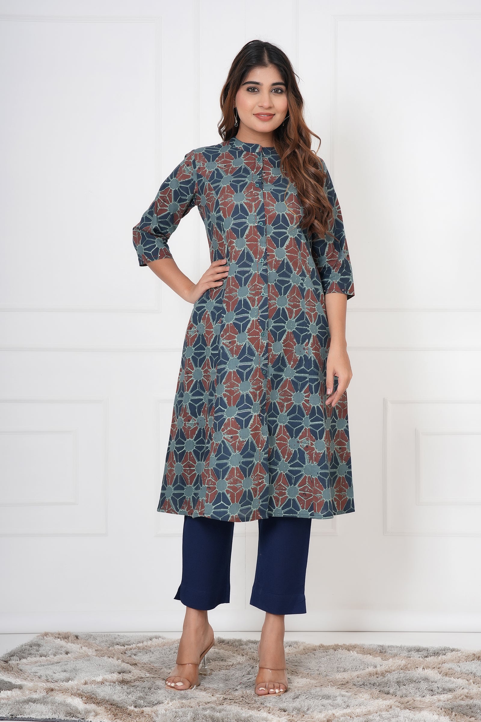 Traditional Ajrakh Print Ladies Cotton Kurta
