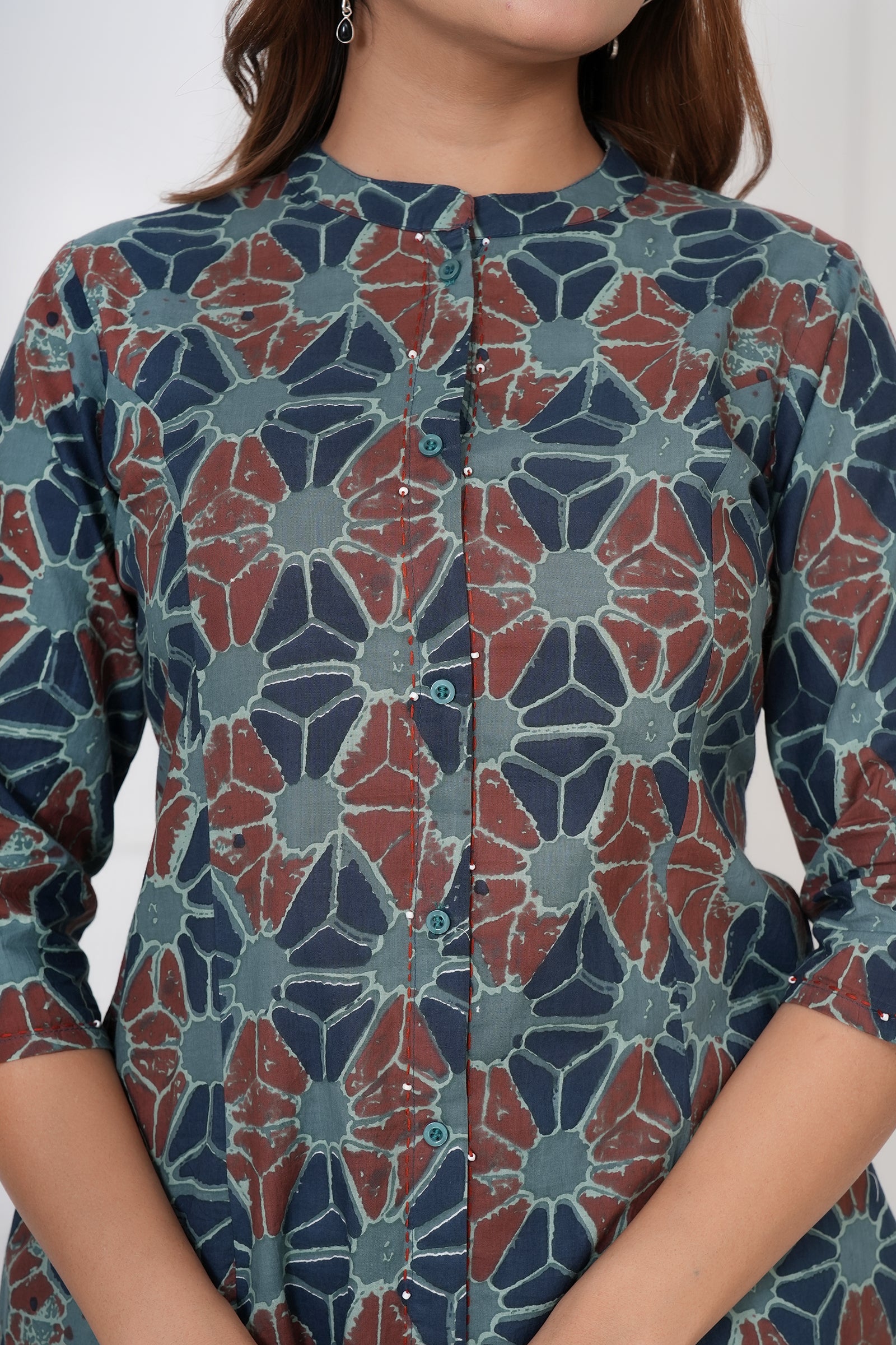 Traditional Ajrakh Print Ladies Cotton Kurta