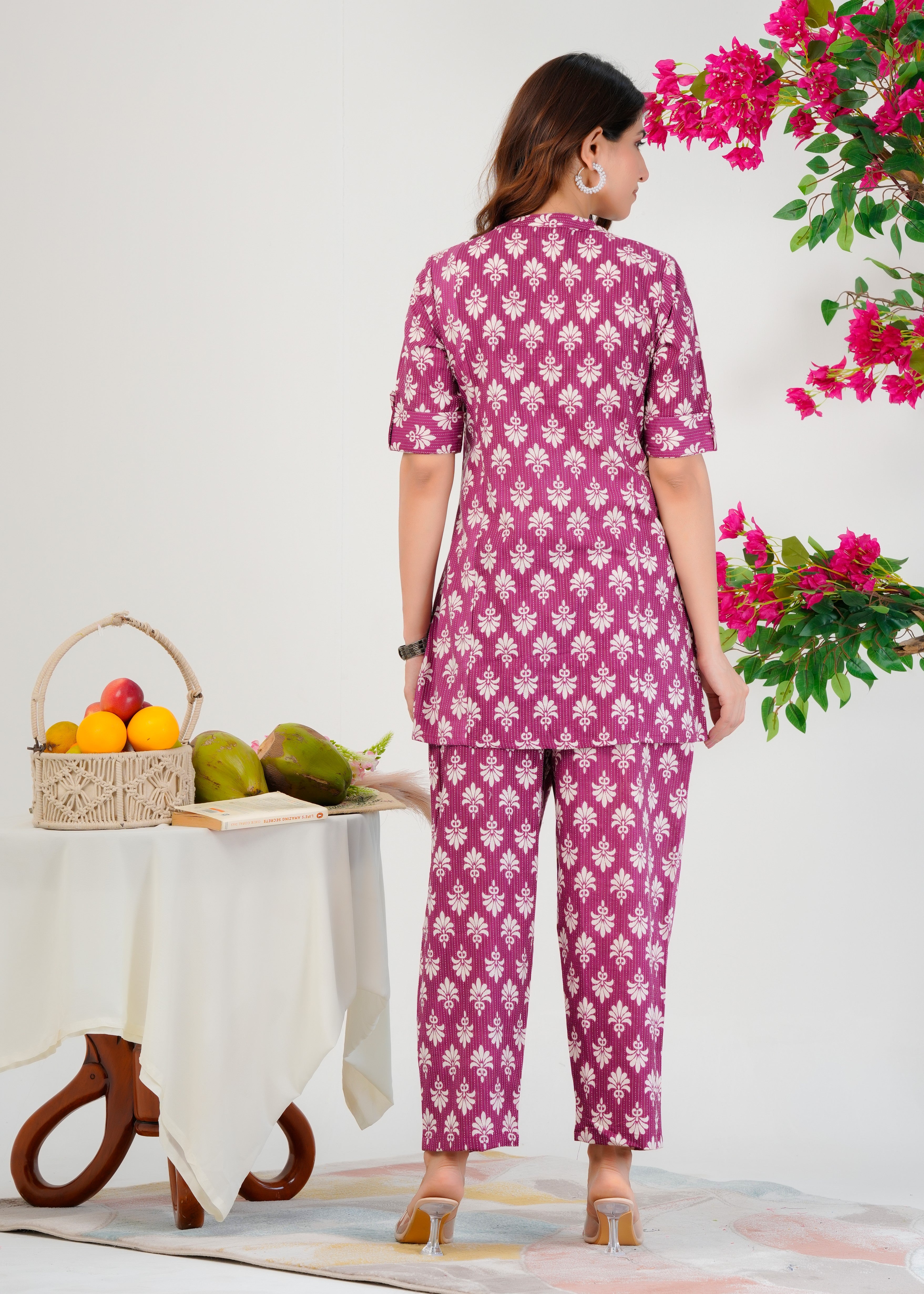 Floral Printed Cotton Ladies Co-Ord Set