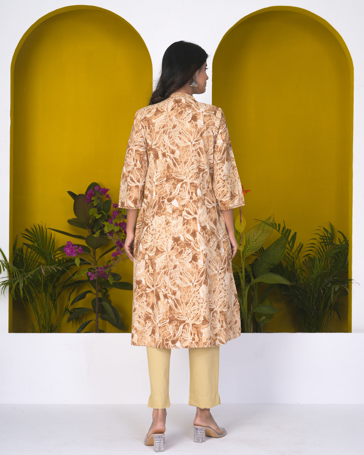 Bronze With Floral Cotton Kurti