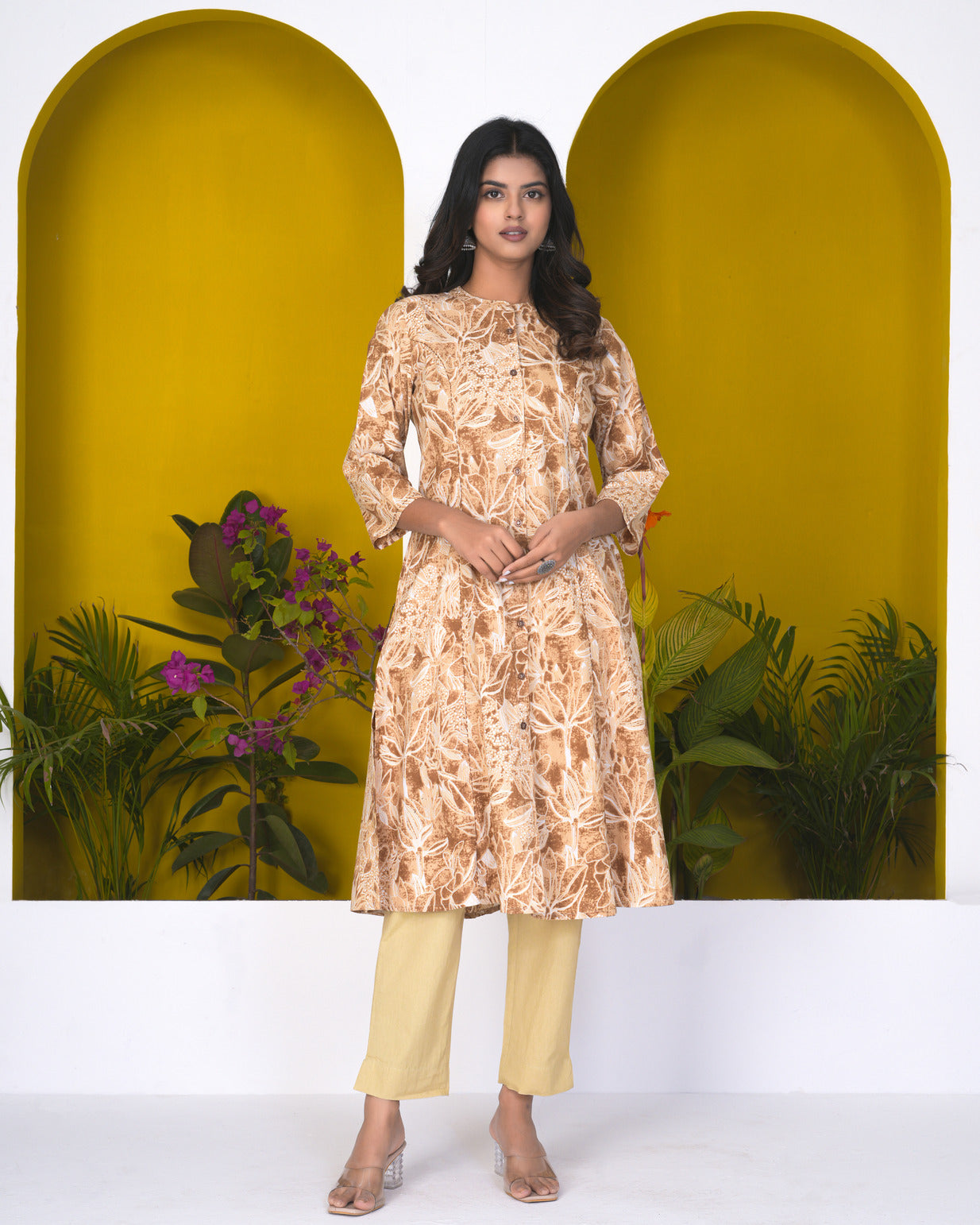 Bronze With Floral Cotton Kurti