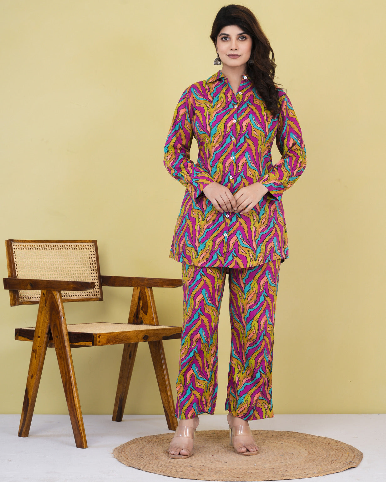 Multicolor Rayon Fabric Co-ord Set