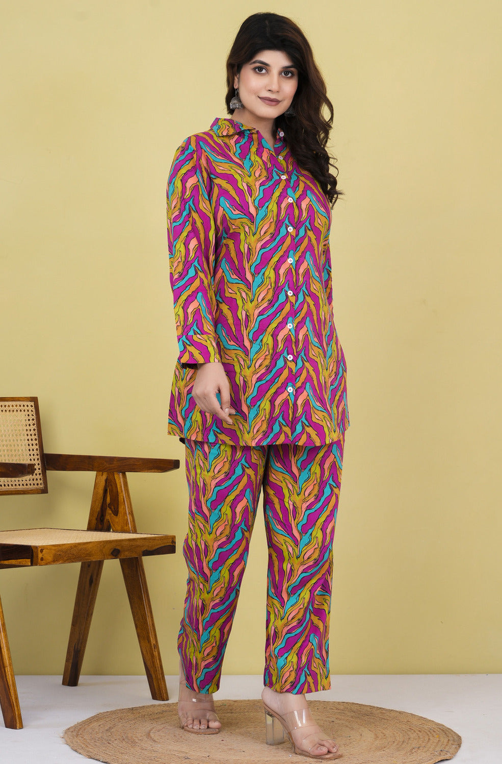 Multicolor Rayon Fabric Co-ord Set