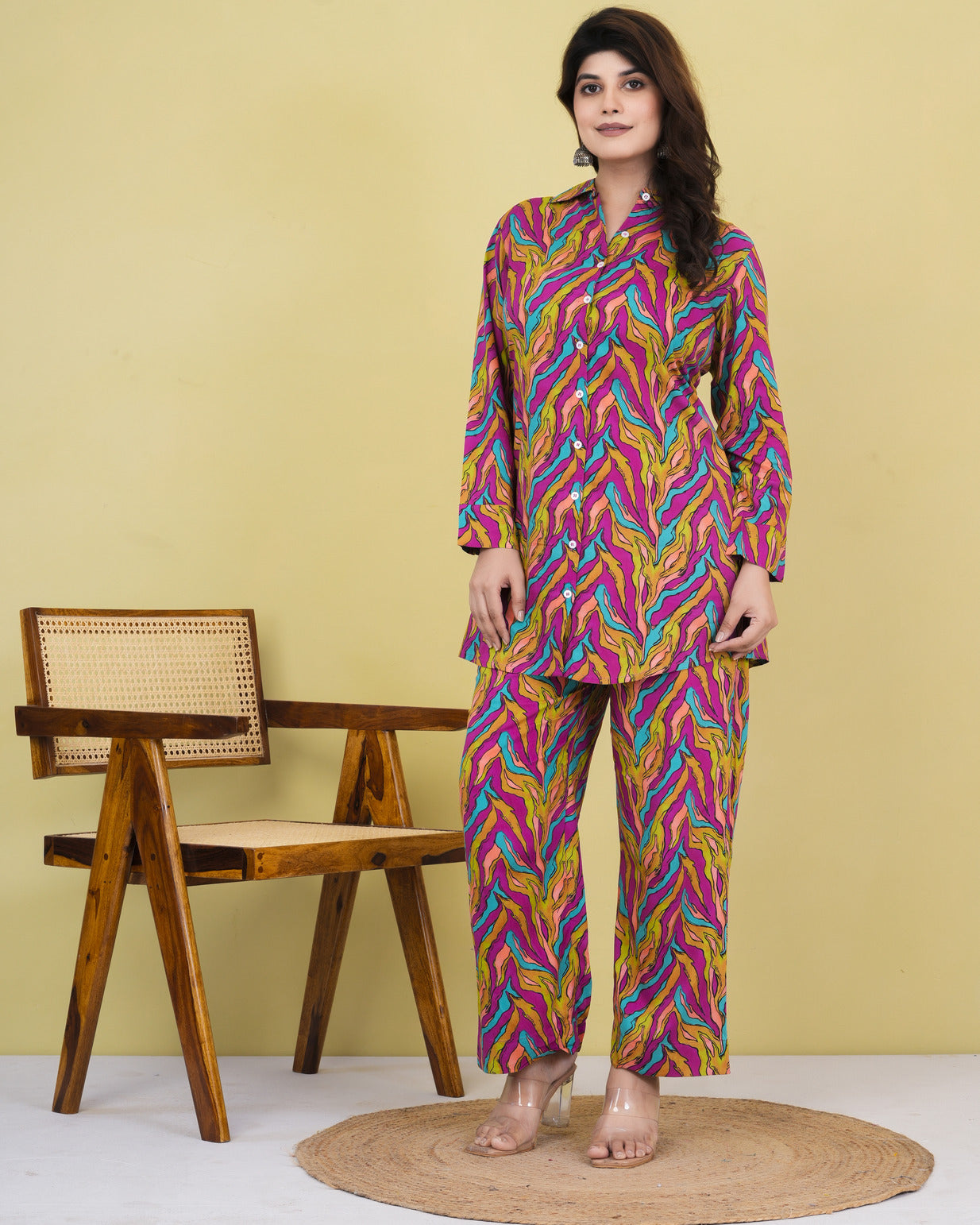 Multicolor Rayon Fabric Co-ord Set