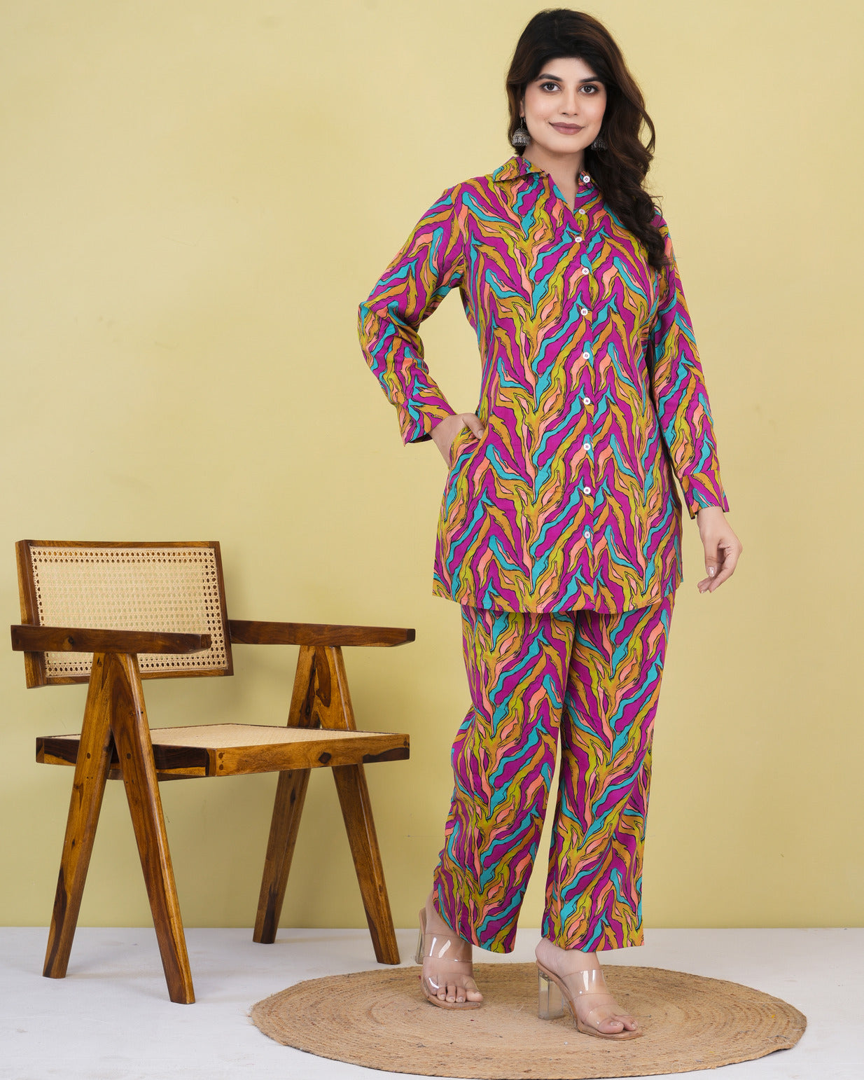 Multicolor Rayon Fabric Co-ord Set