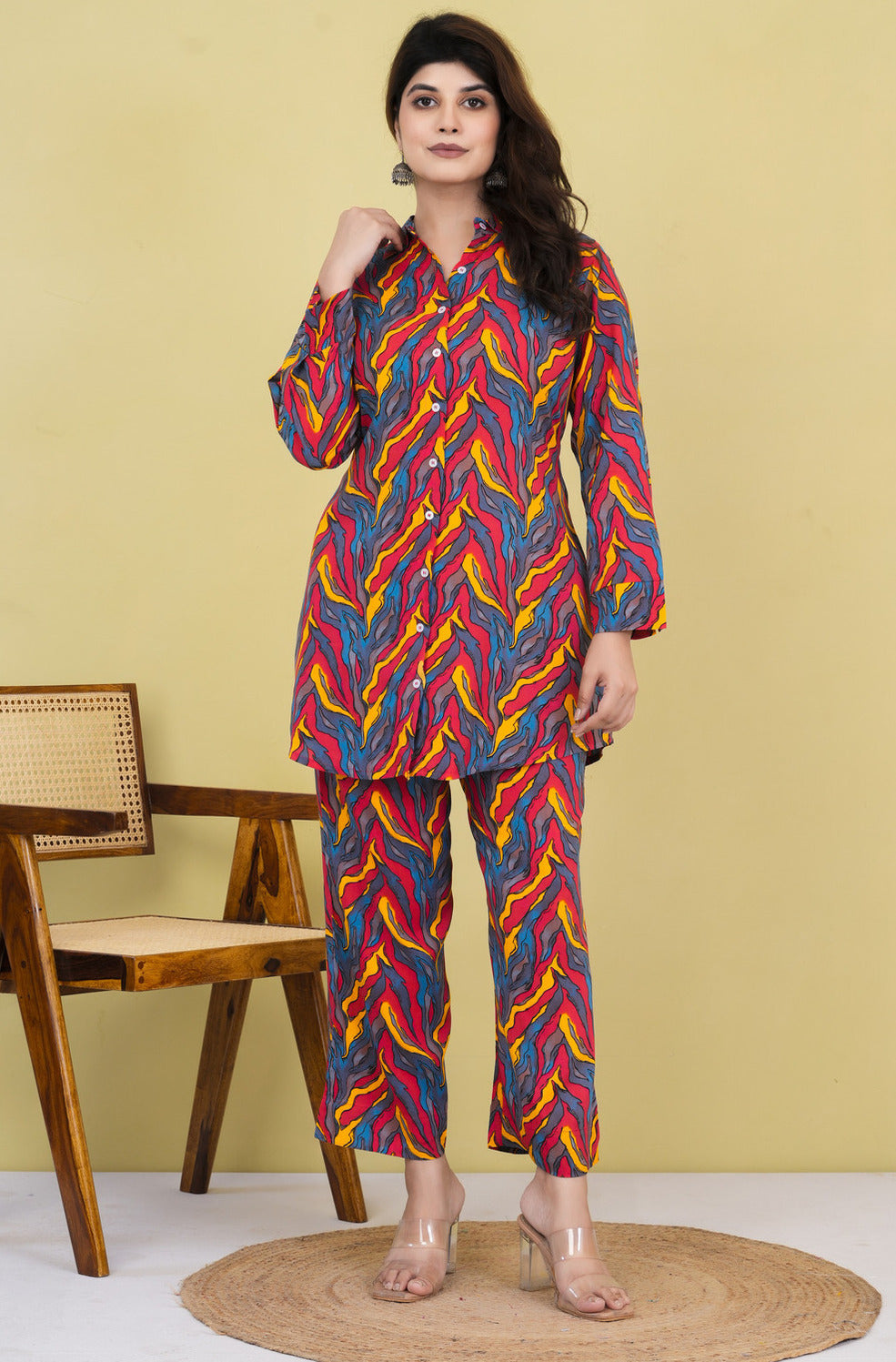 Multicolor Rayon Fabric Co-ord Set