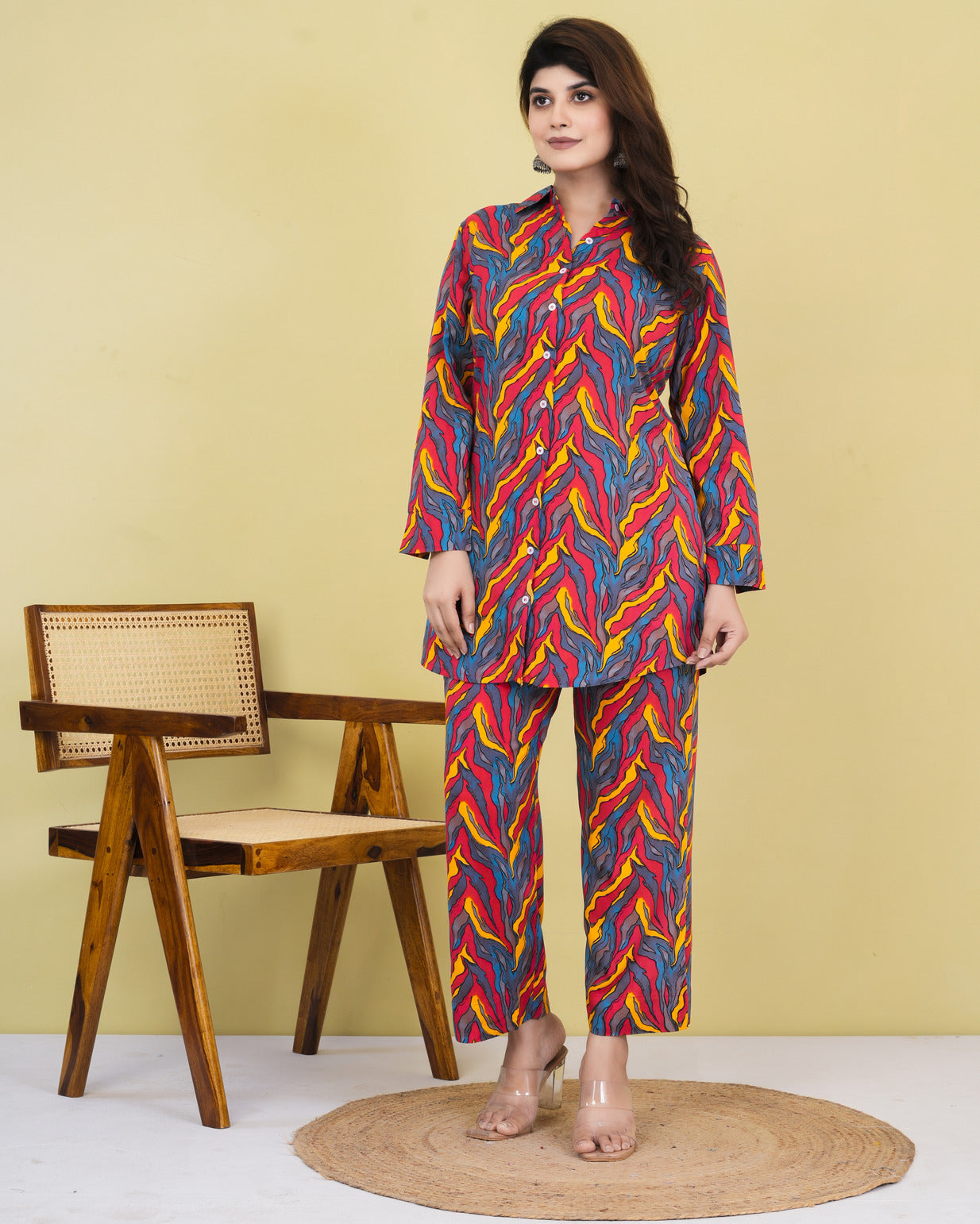 Multicolor Rayon Fabric Co-ord Set