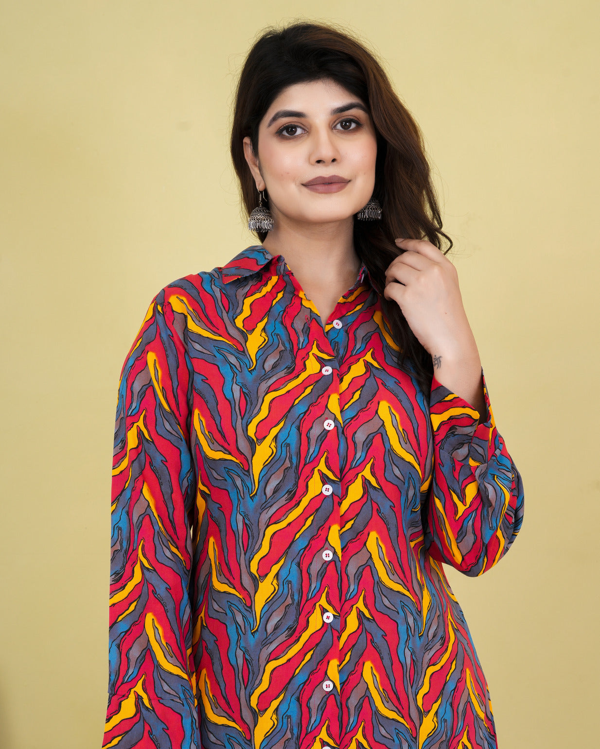 Multicolor Rayon Fabric Co-ord Set