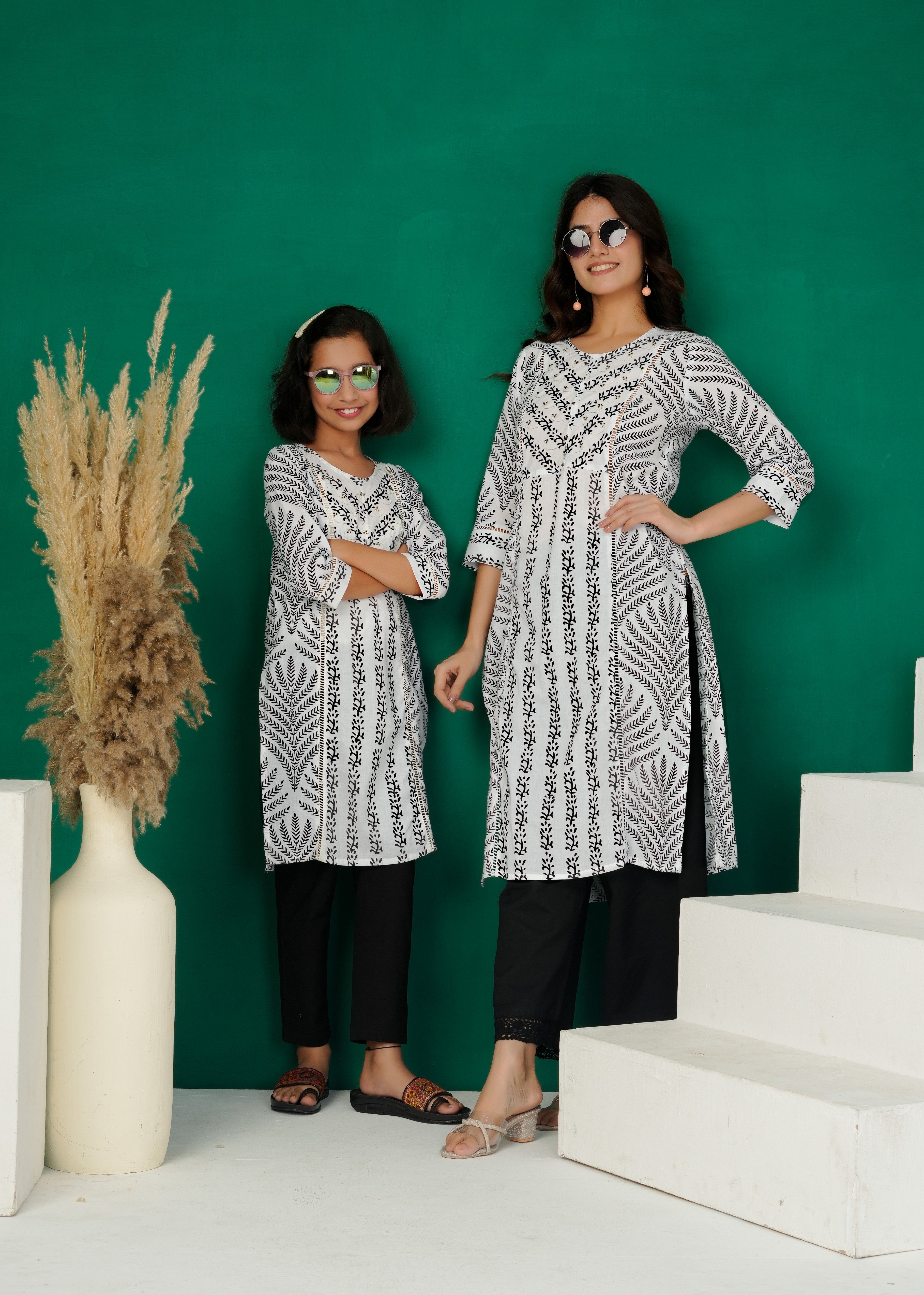 Traditional Printed Embroidered Kurta