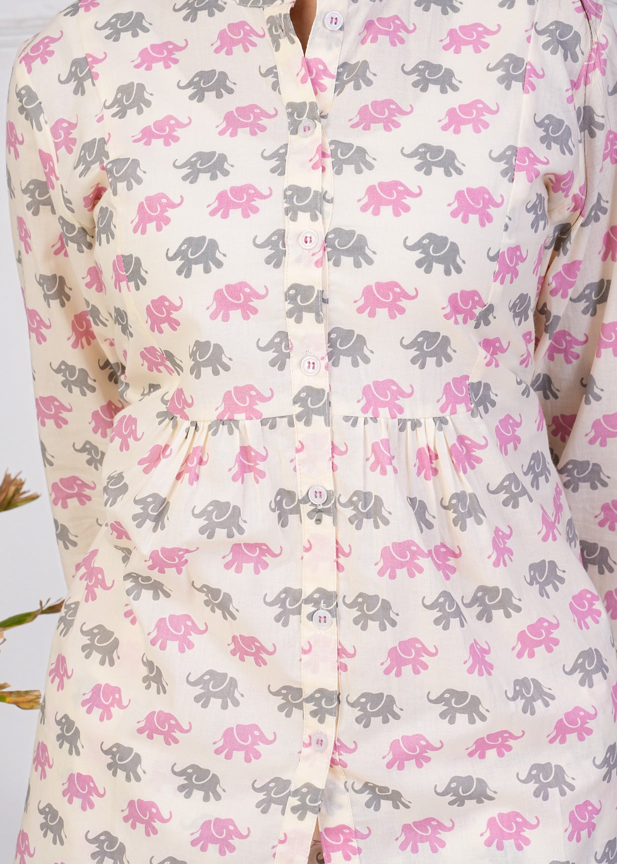 Off-White With Animal Printed Pure Cotton Co-Ord Set