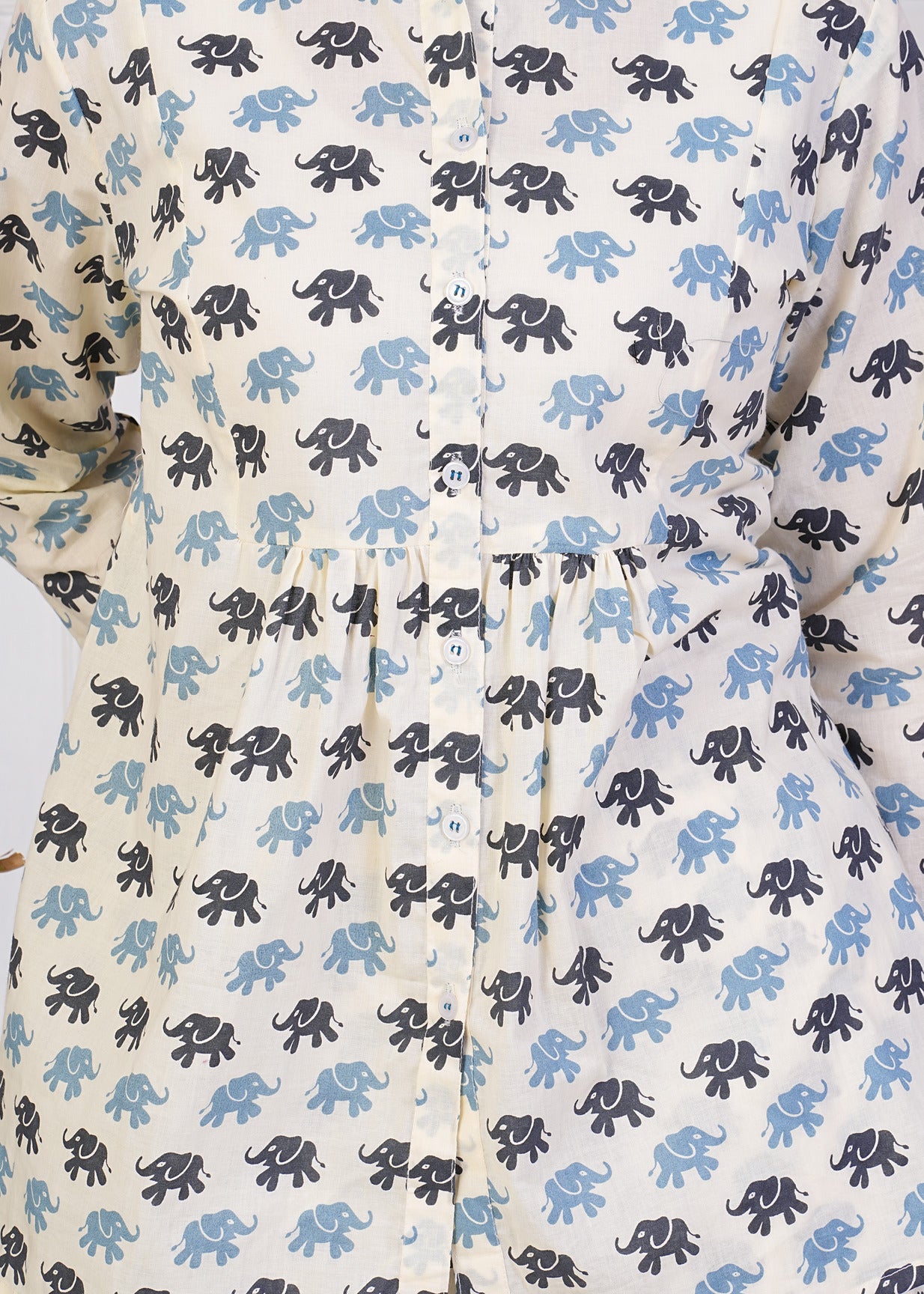 Off-White With Animal Printed Pure Cotton Co-Ord Set