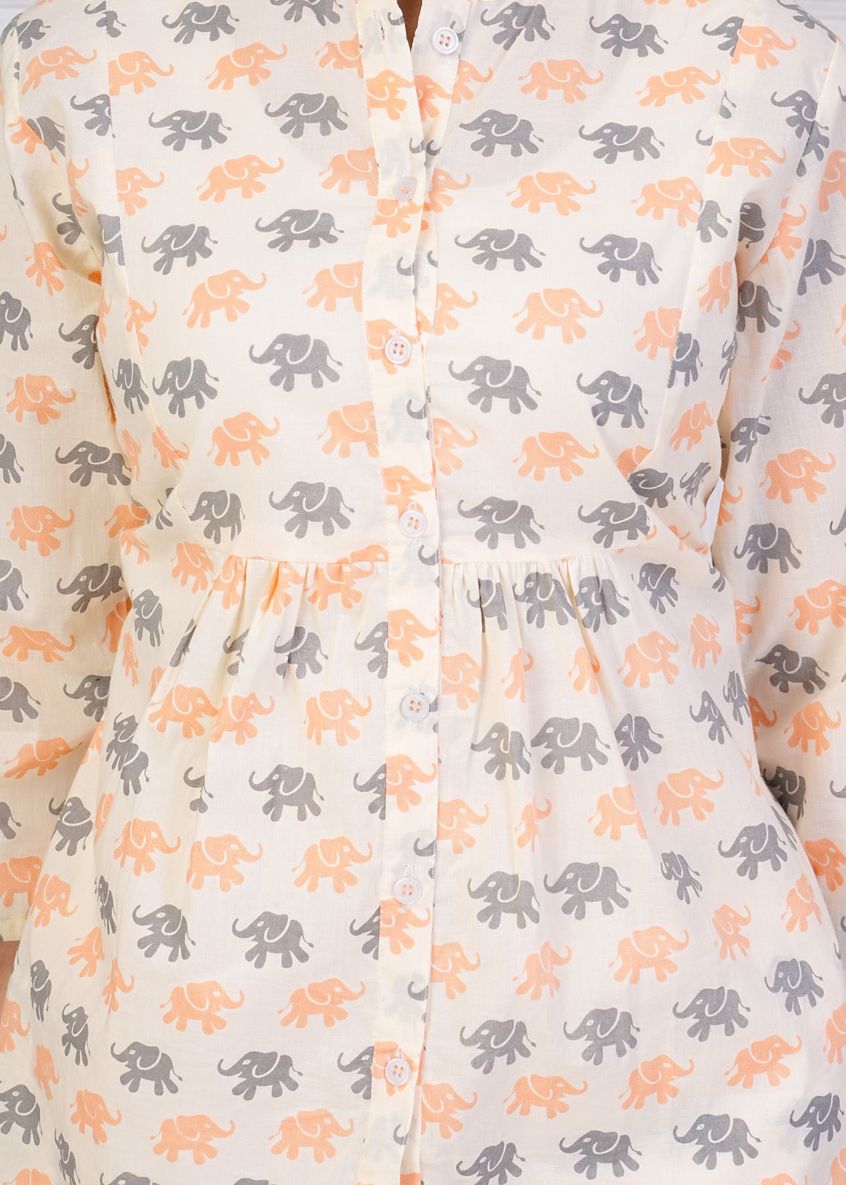 Off-White With Animal Printed Pure Cotton Co-Ord Set