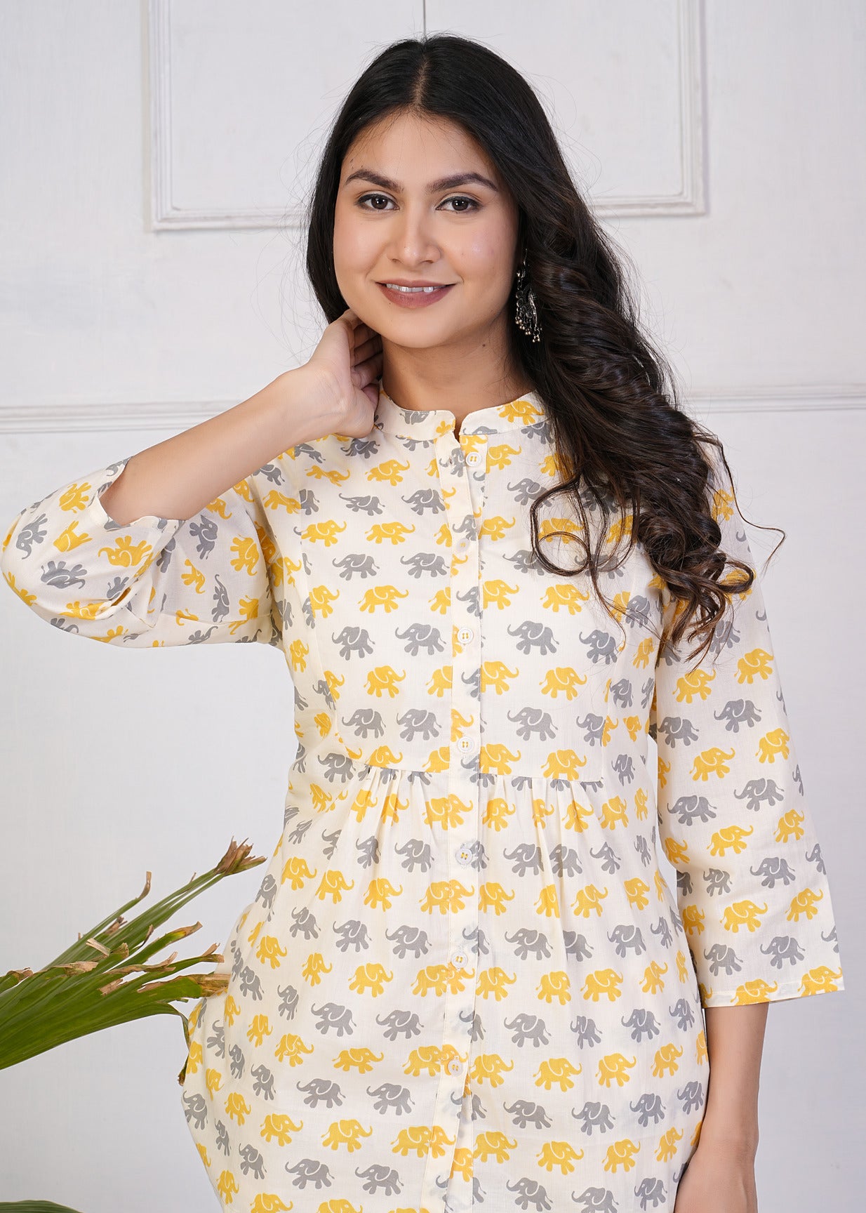 Off-White With Animal Printed Pure Cotton Co-Ord Set