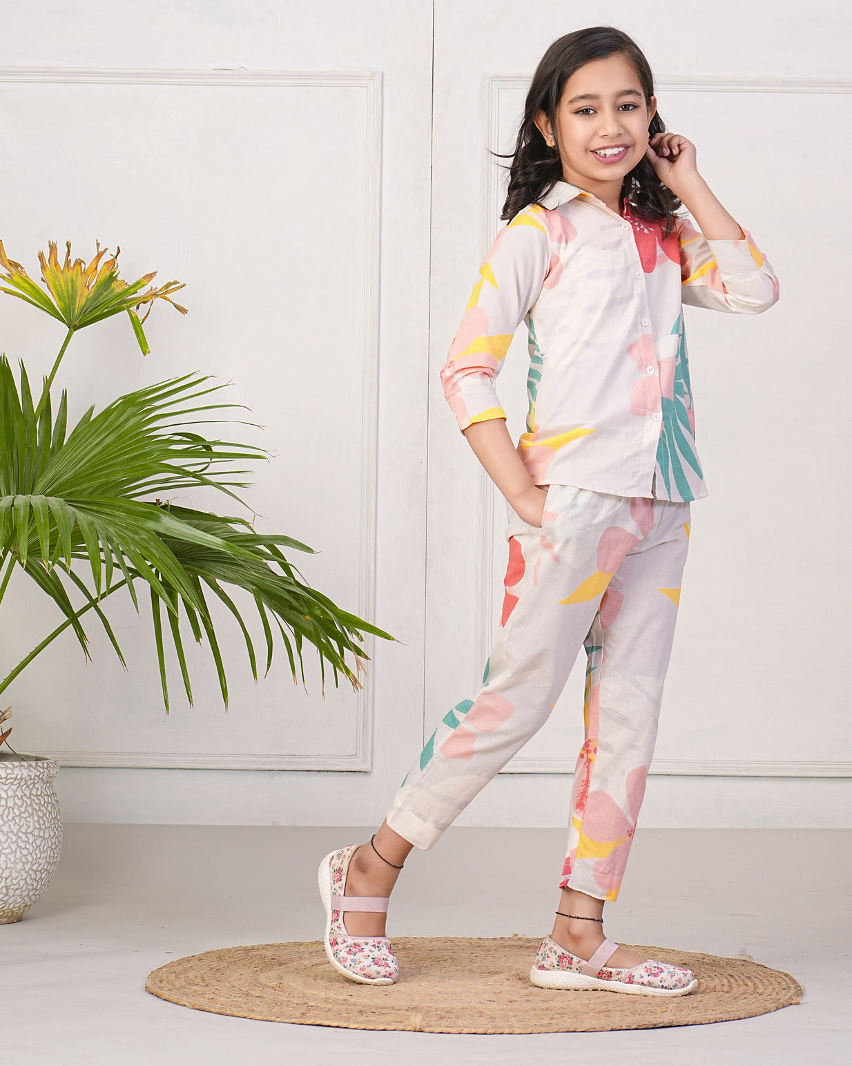 Pastel Floral Printed Cotton Co-Ord Set