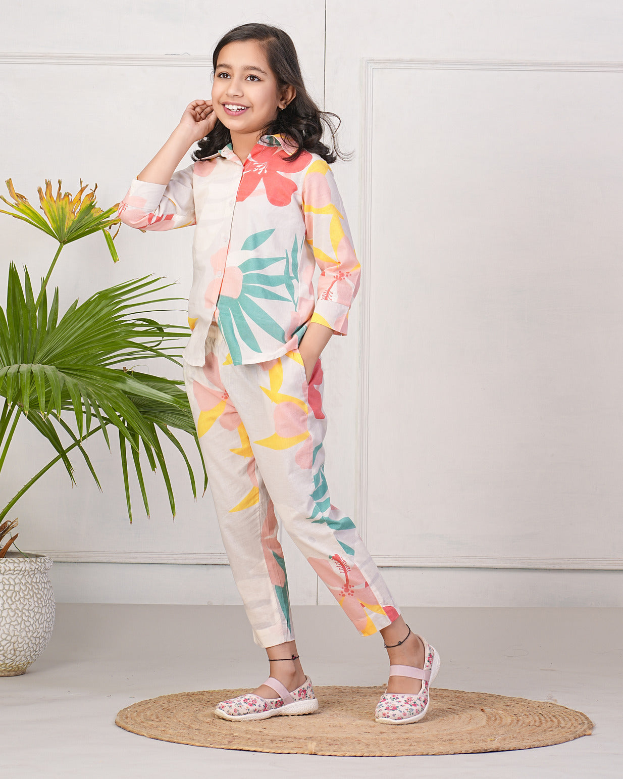 Pastel Floral Printed Cotton Co-Ord Set