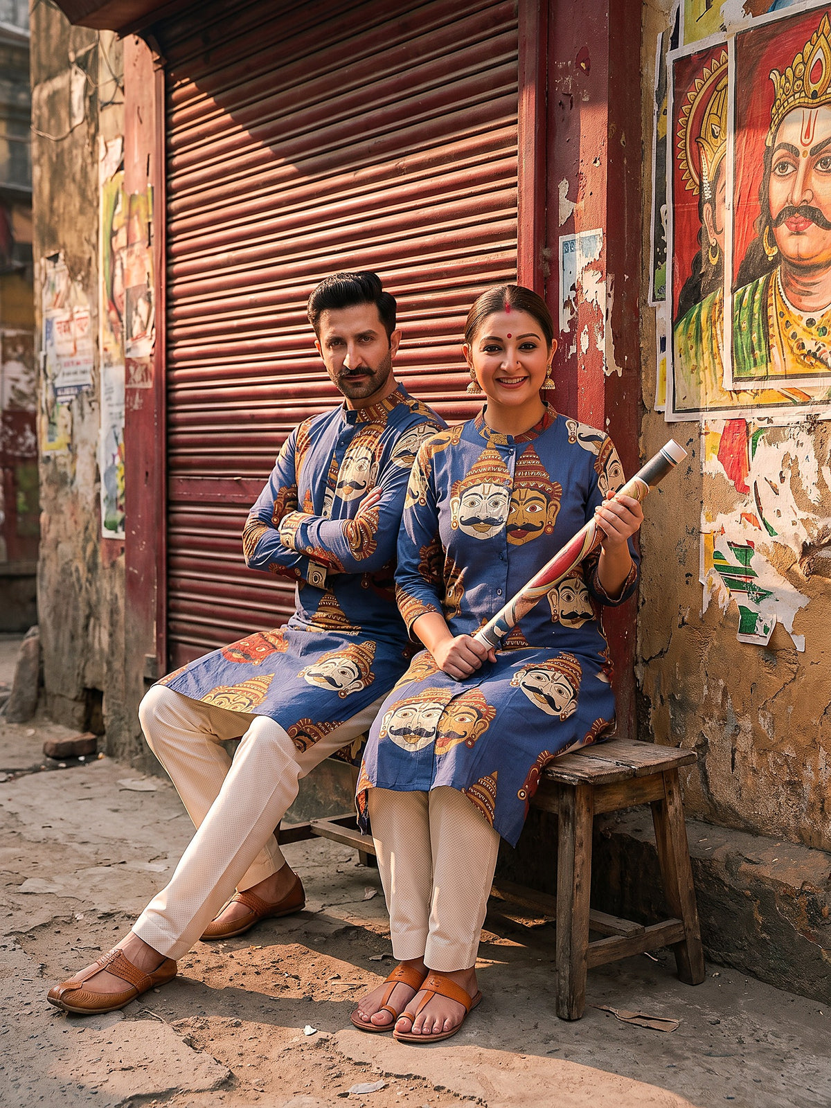 Mask Print Jodi couple pose