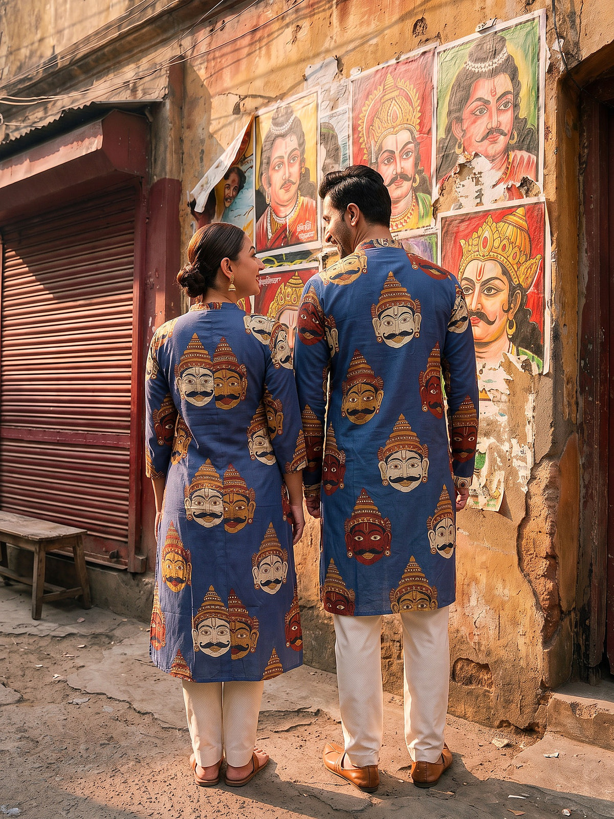 Mask Print Jodi couple back view