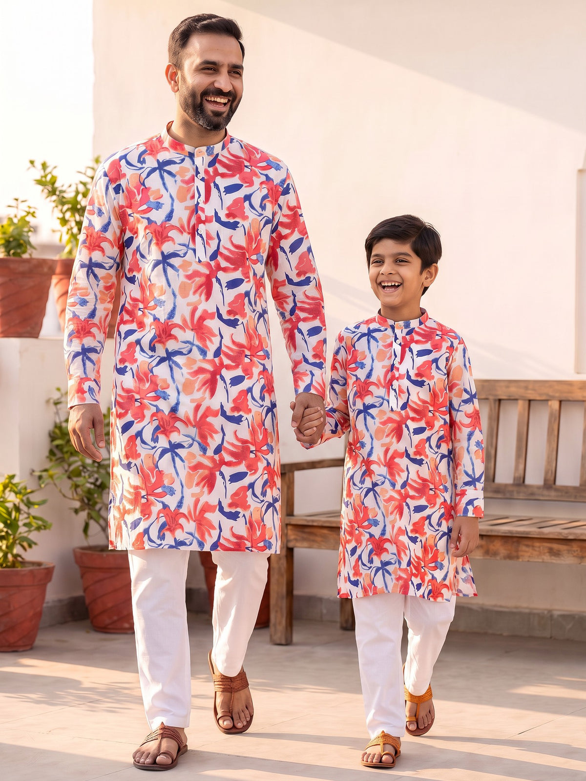 Fresh Festive Look Colorful Floral Printed Kurta For Beta