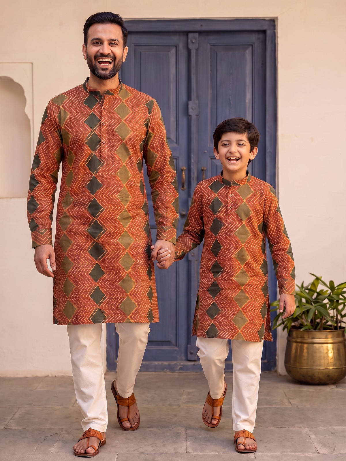 The Striking Zig-Zag and Diamond Pattern Kurta For Beta