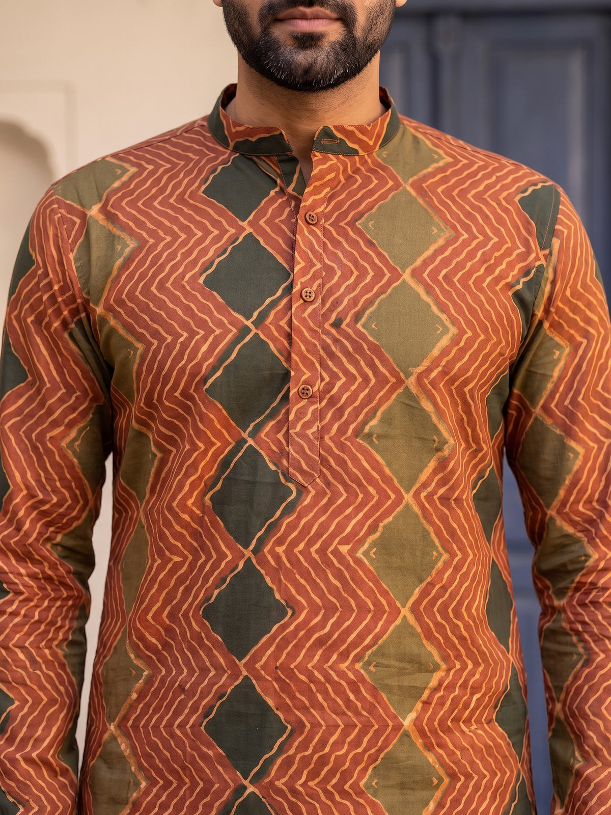 The Striking Zig-Zag and Diamond Pattern Kurta For Beta