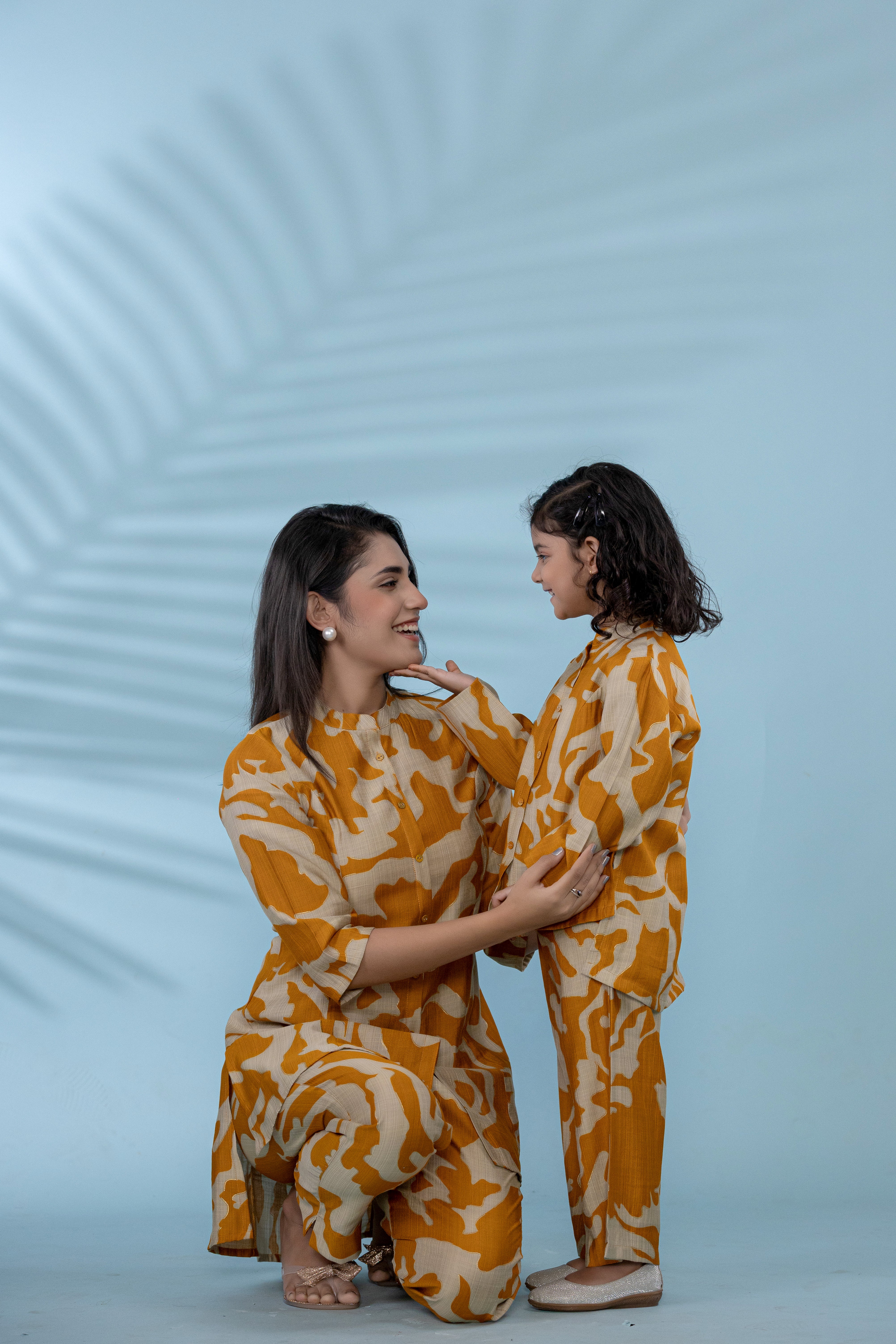 Button-Up Co-Ord Set With Yellow And White Abstract Floral Print