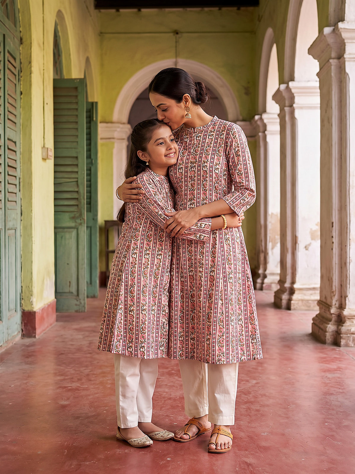 Maa Beti Pink floral kurti - hug
