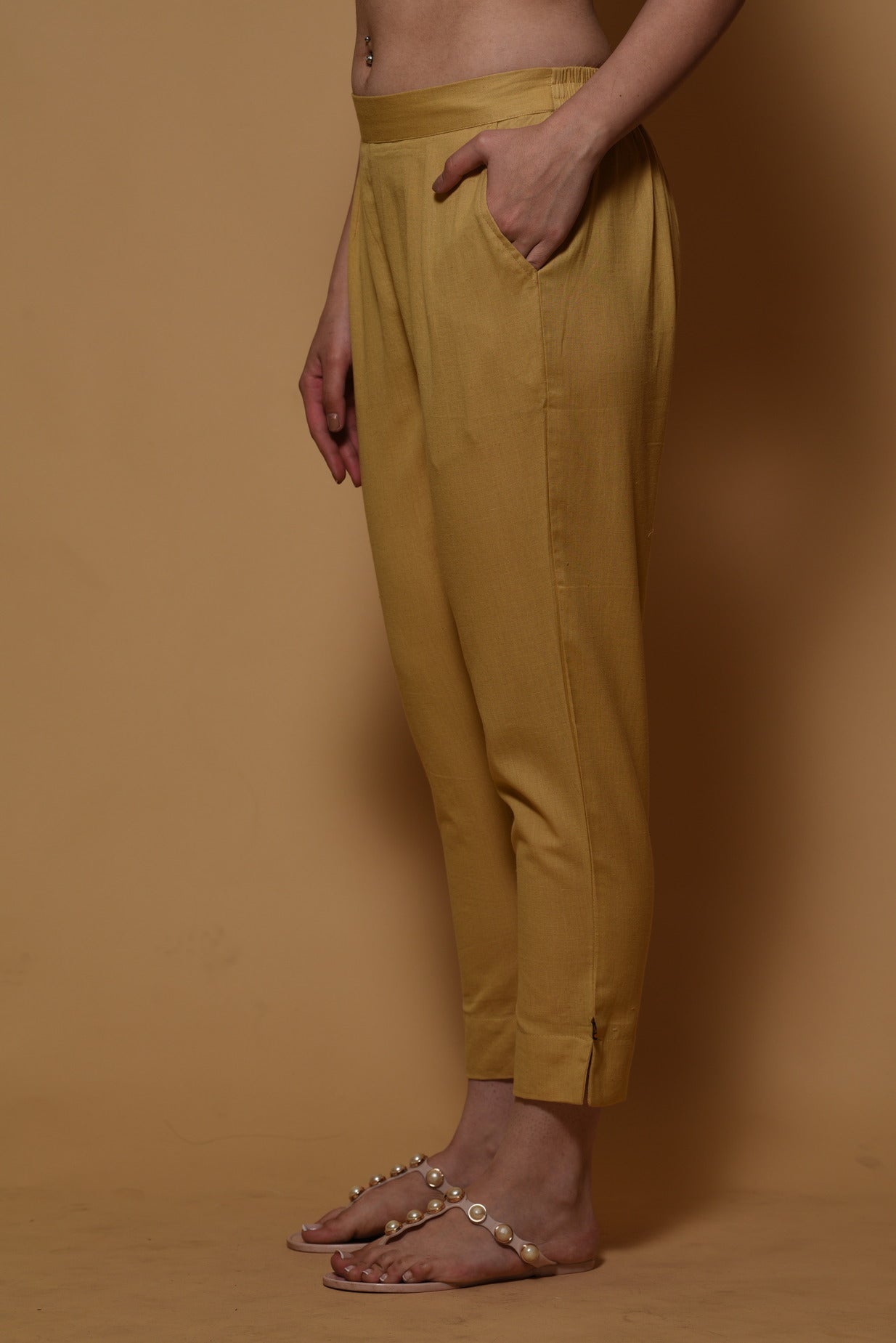 Fawn Cotton Stretchable Straight Pant