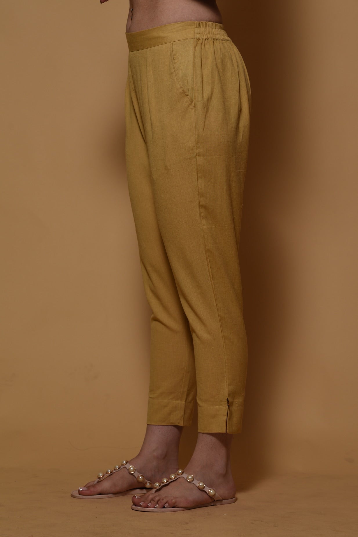 Fawn Cotton Stretchable Straight Pant