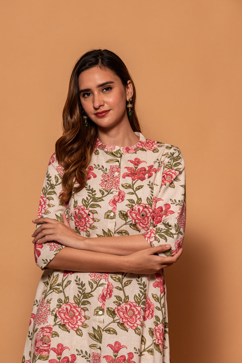 Buy Clickedia Womens Fully Stitched Cotton Floral Kurti with Buttons Plus  Size and Straight cut kurta/Kurti Online at Best Prices in India - JioMart.