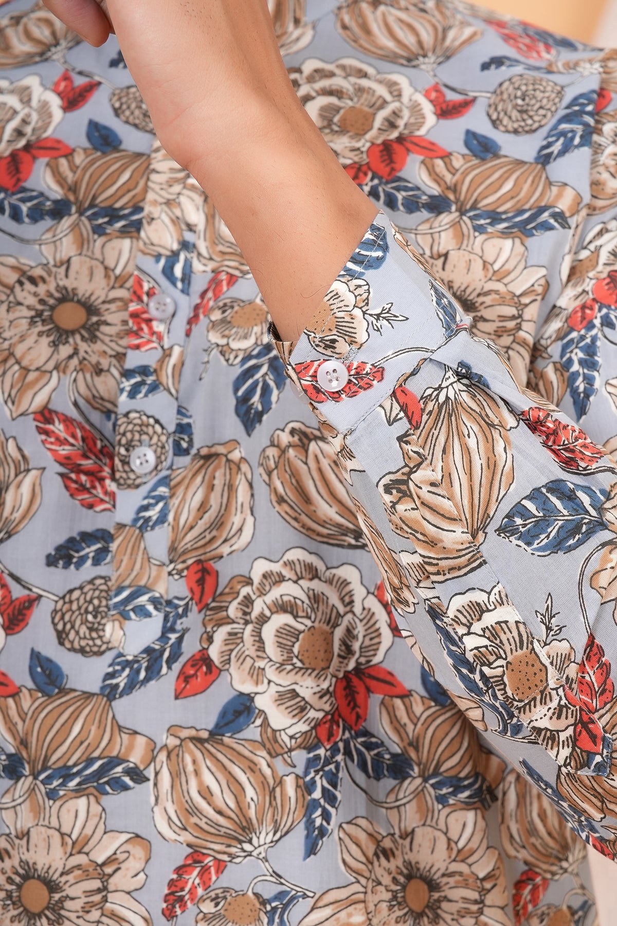 Multicolor Floral Printed Grey Base Kurta For Beta