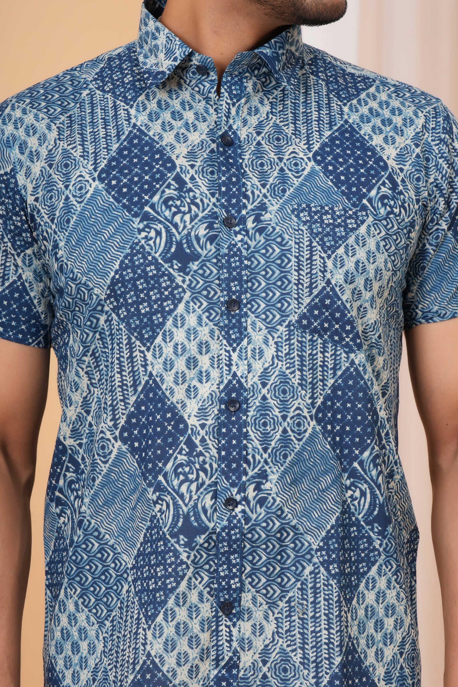 Blue Checkered Printed Baap Beta Shirt