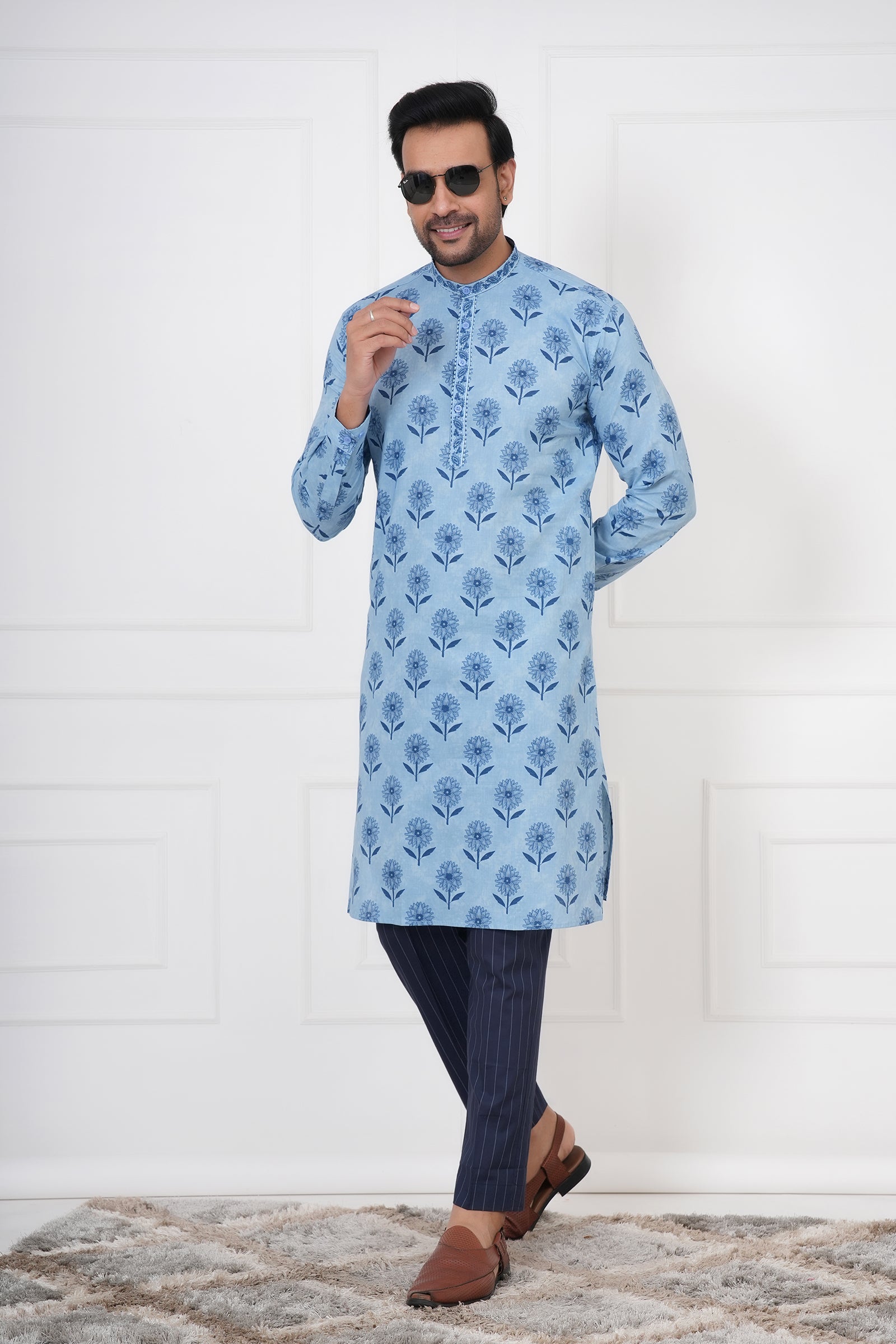 Light Blue Men's Kurta