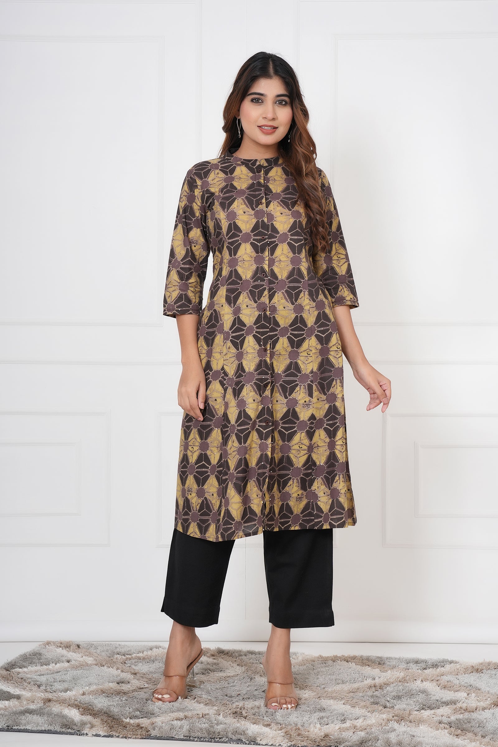 Traditional Geometric Pattern Ladies Kurti
