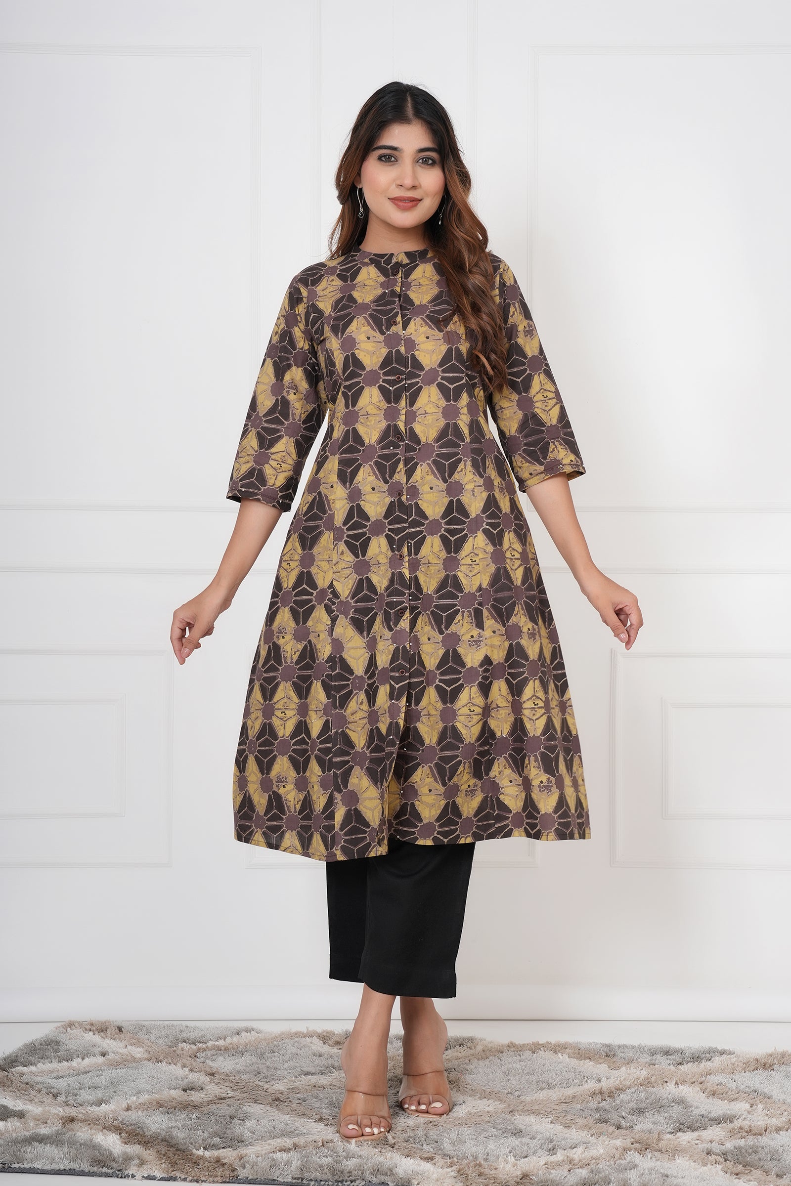 Traditional Geometric Pattern Ladies Kurti