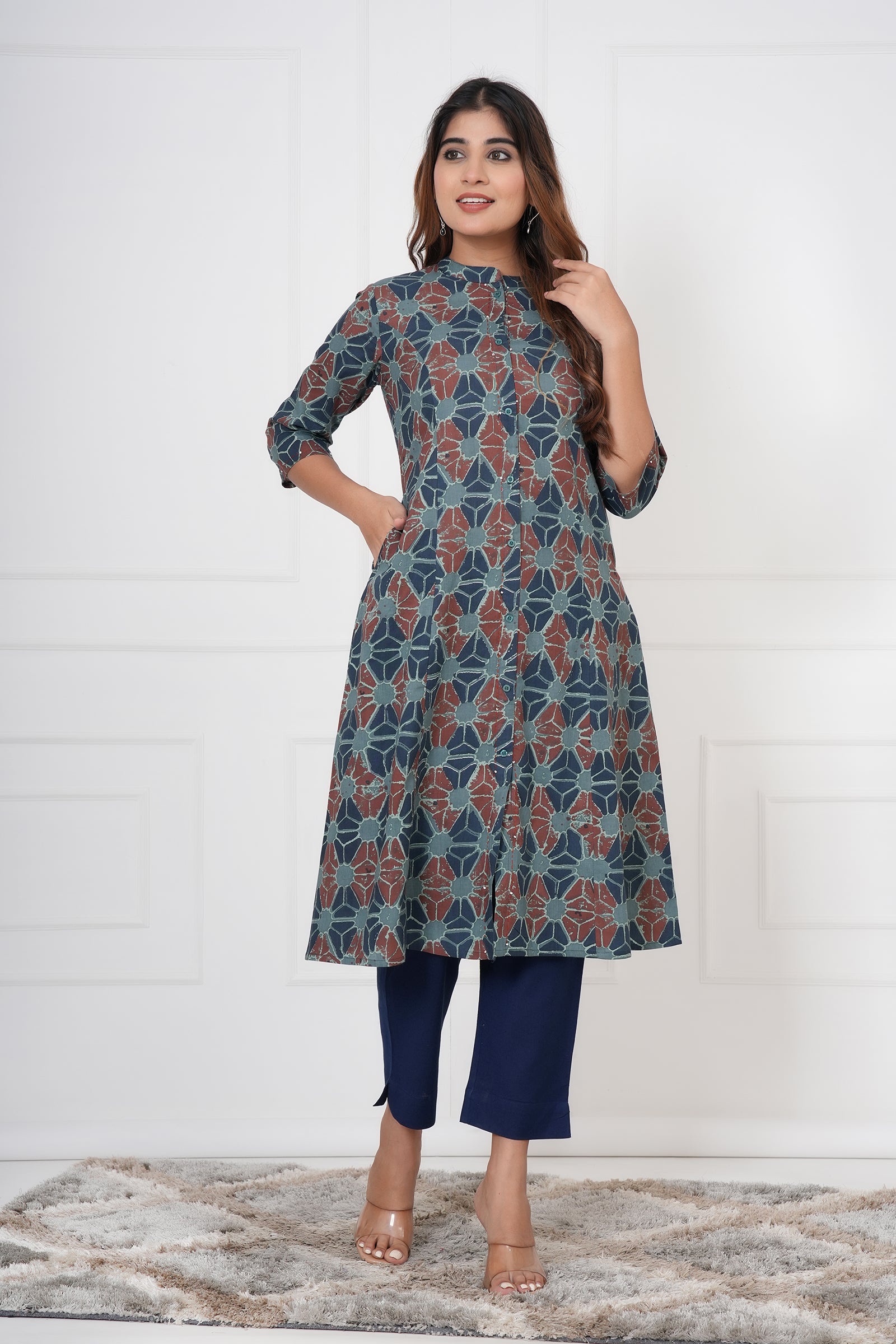 Traditional Ajrakh Print Ladies Cotton Kurta