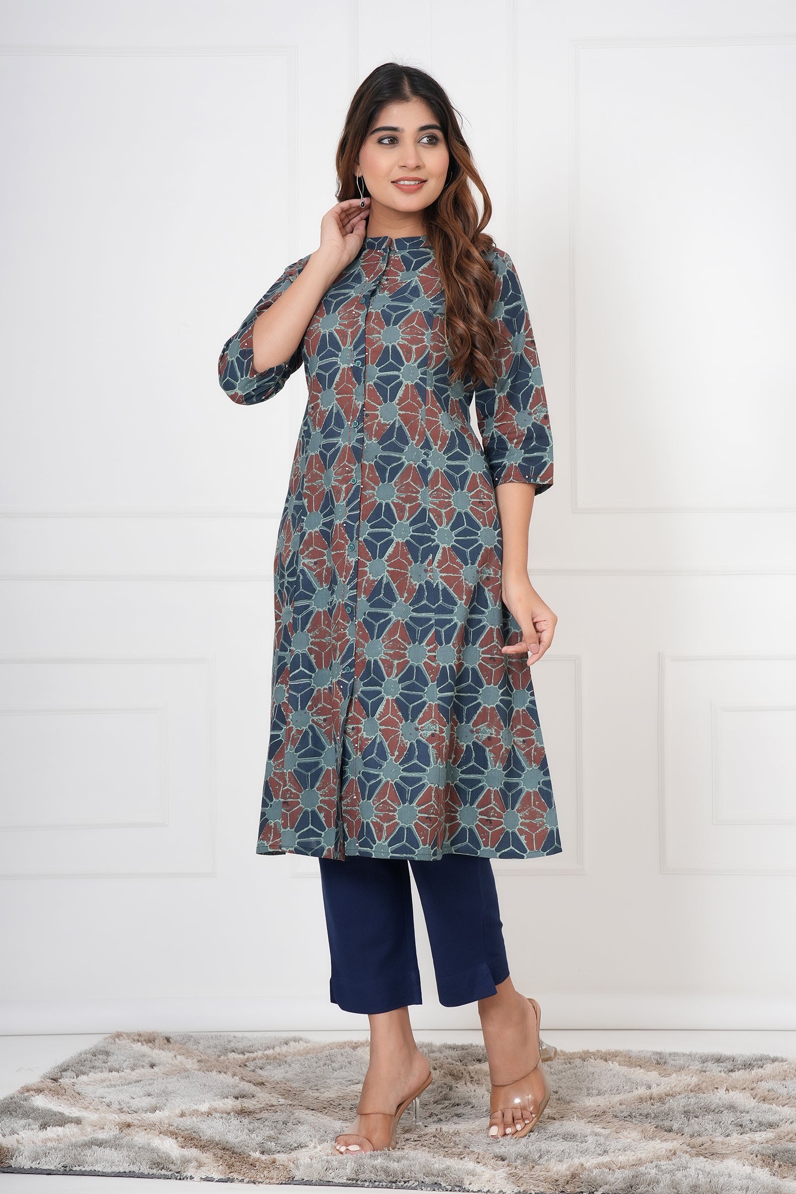 Traditional Ajrakh Print Ladies Cotton Kurta