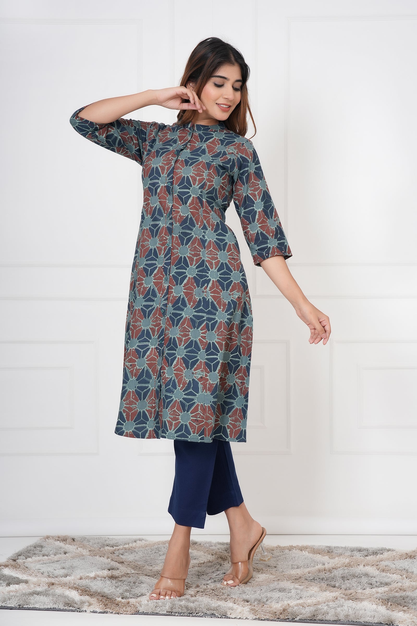 Traditional Ajrakh Print Ladies Cotton Kurta