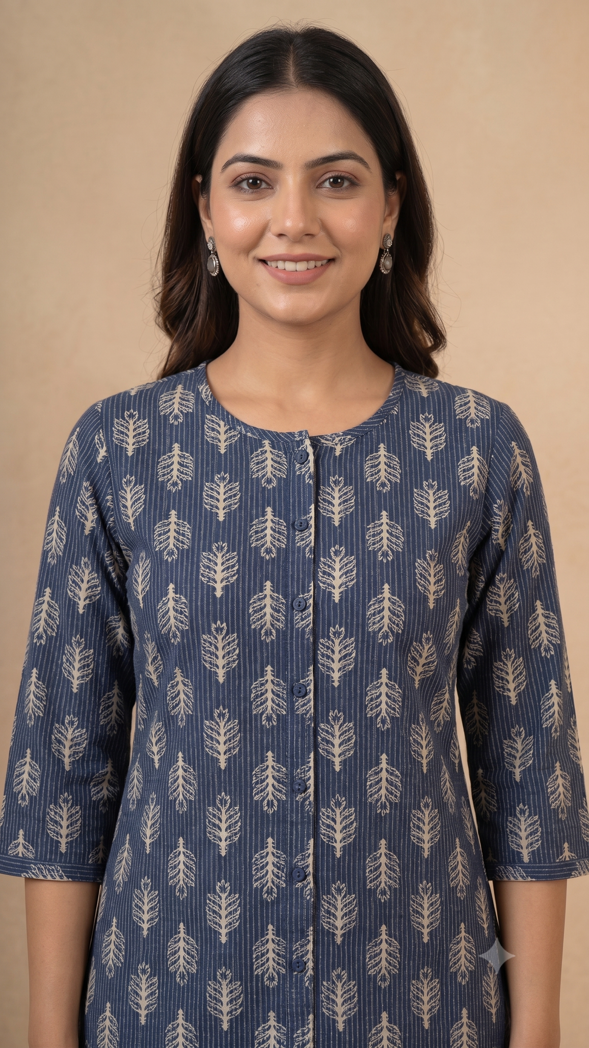 Block Printed Cotton Co-ord Set for Women's Ethinc Wear - Indigo
