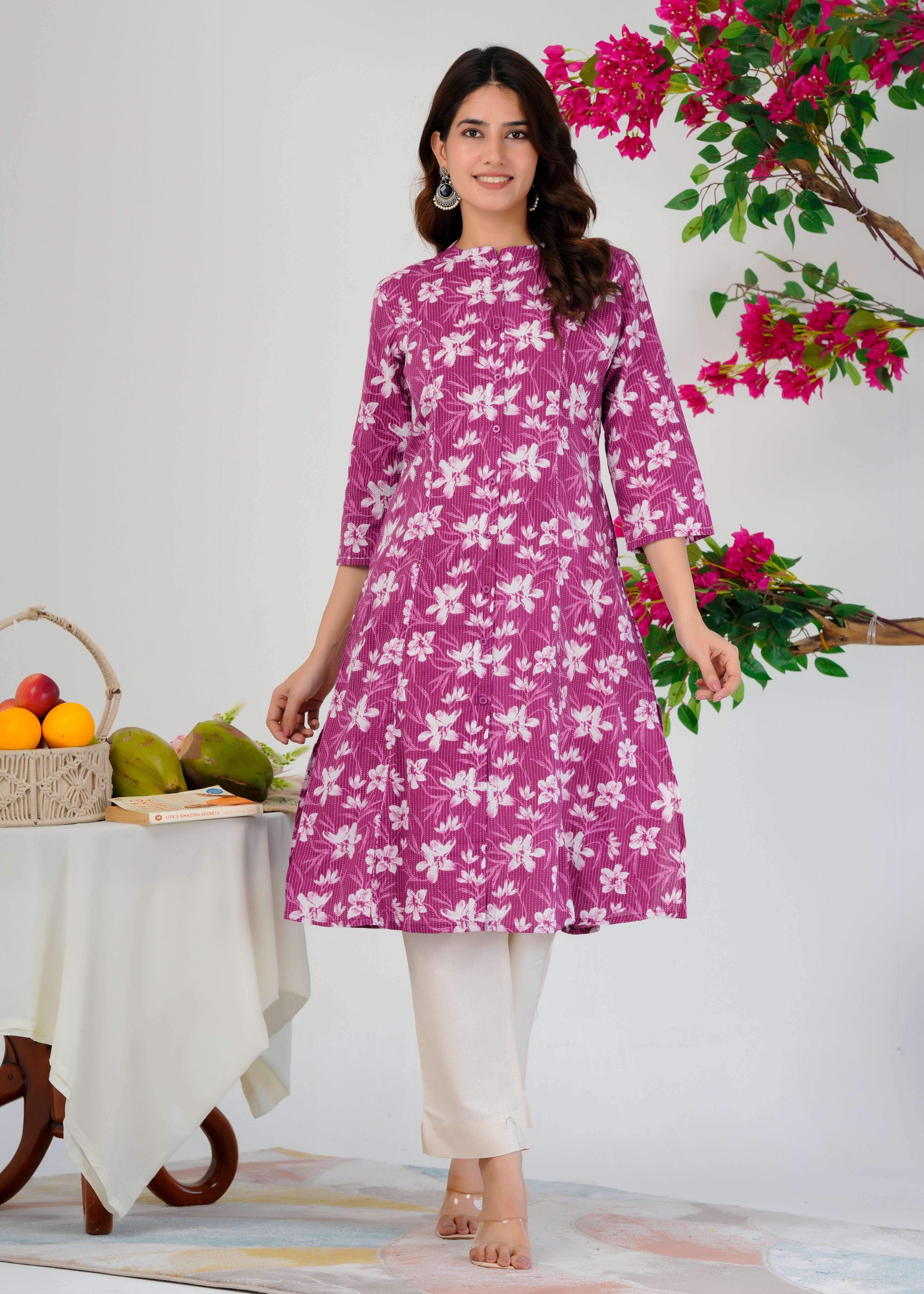 Floral Printed Ladies Cotton Co-Ord Set