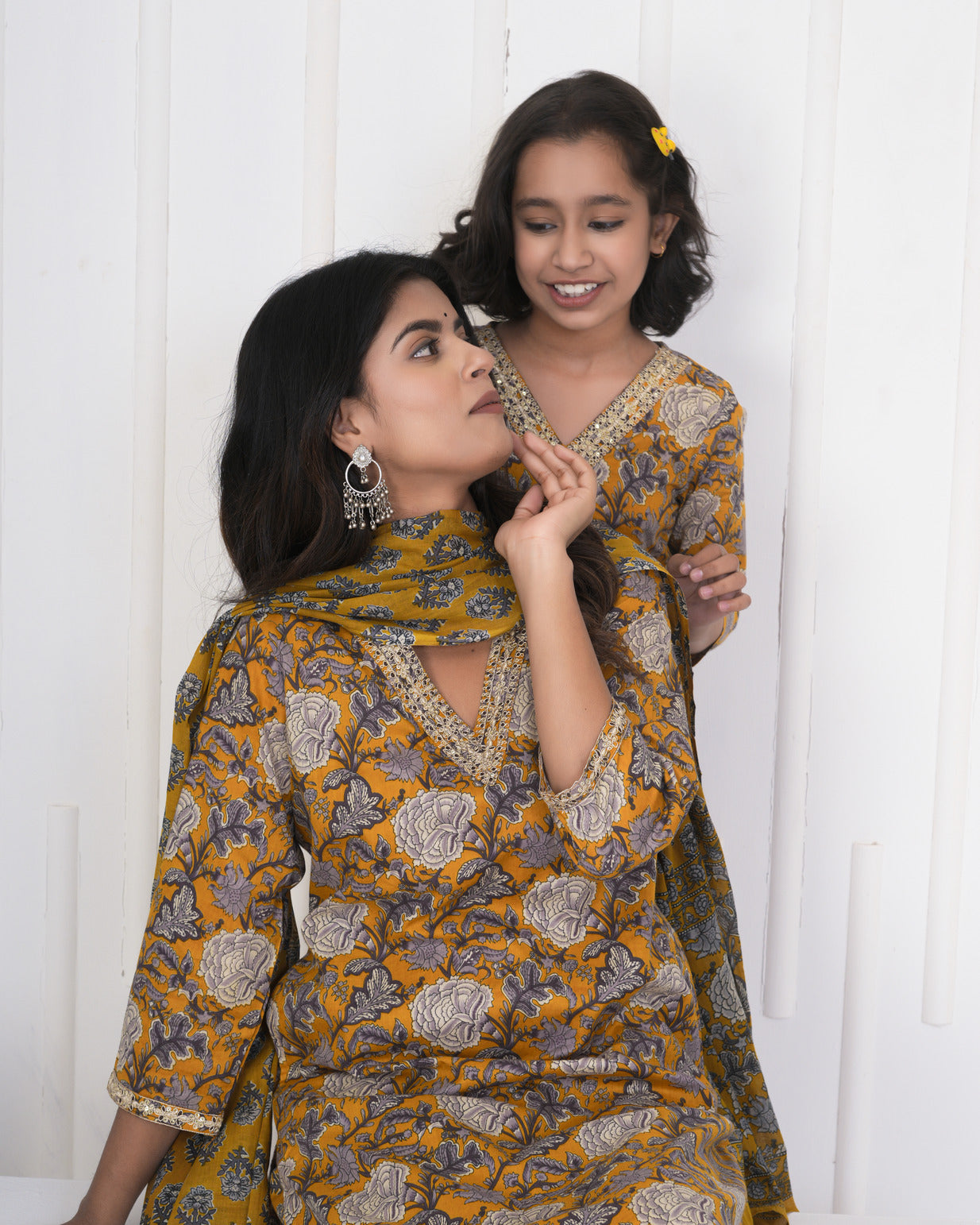 Turmeric With Floral Cotton Suit Set