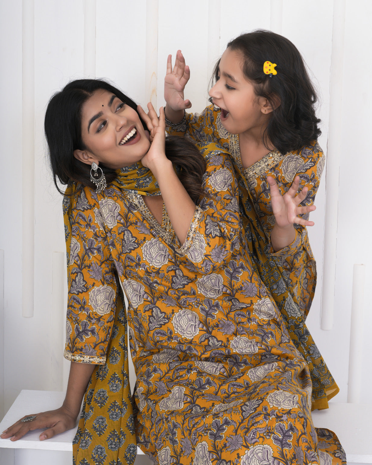 Turmeric With Floral Cotton Suit Set