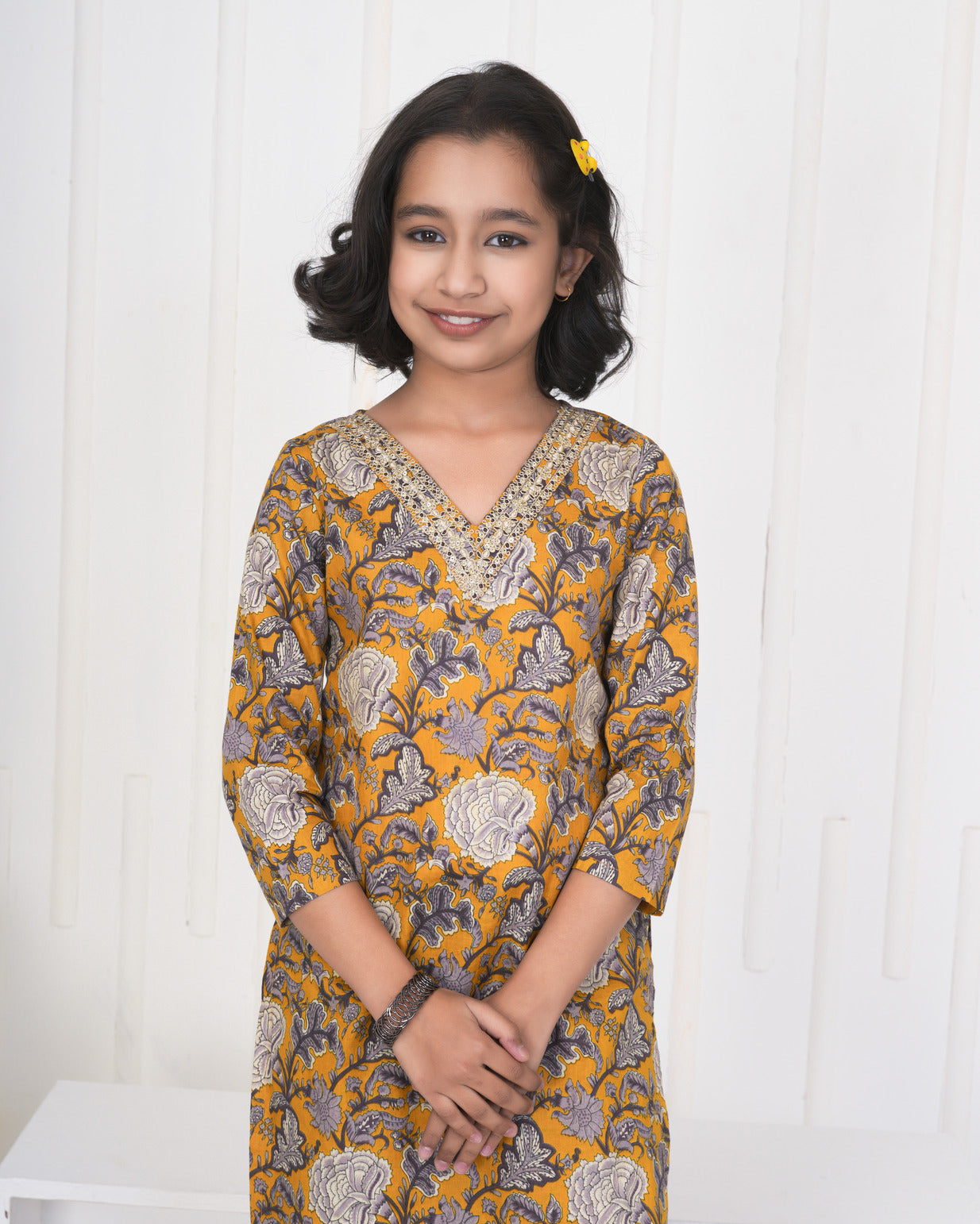 Turmeric With Floral Cotton Suit Set