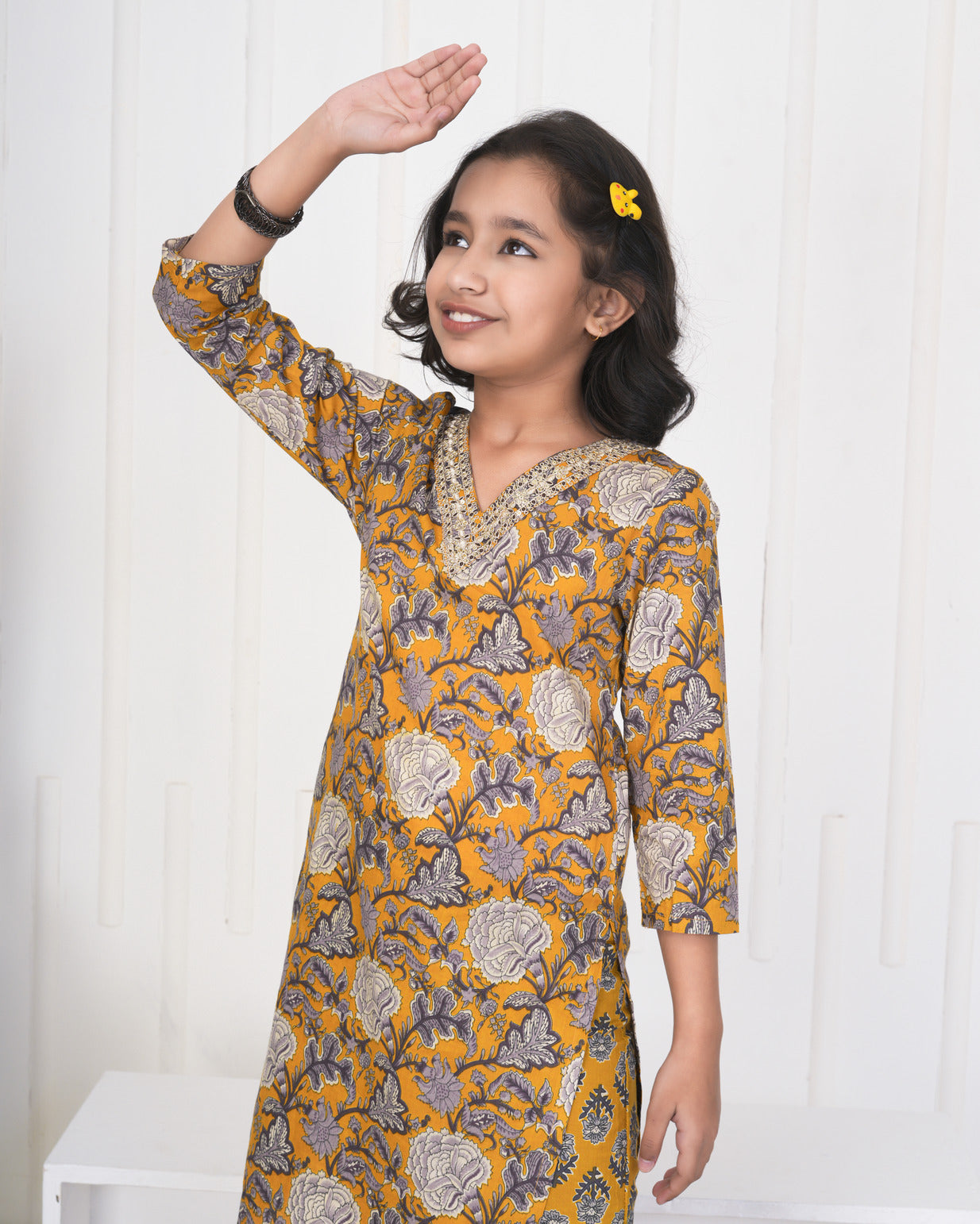 Turmeric With Floral Cotton Suit Set