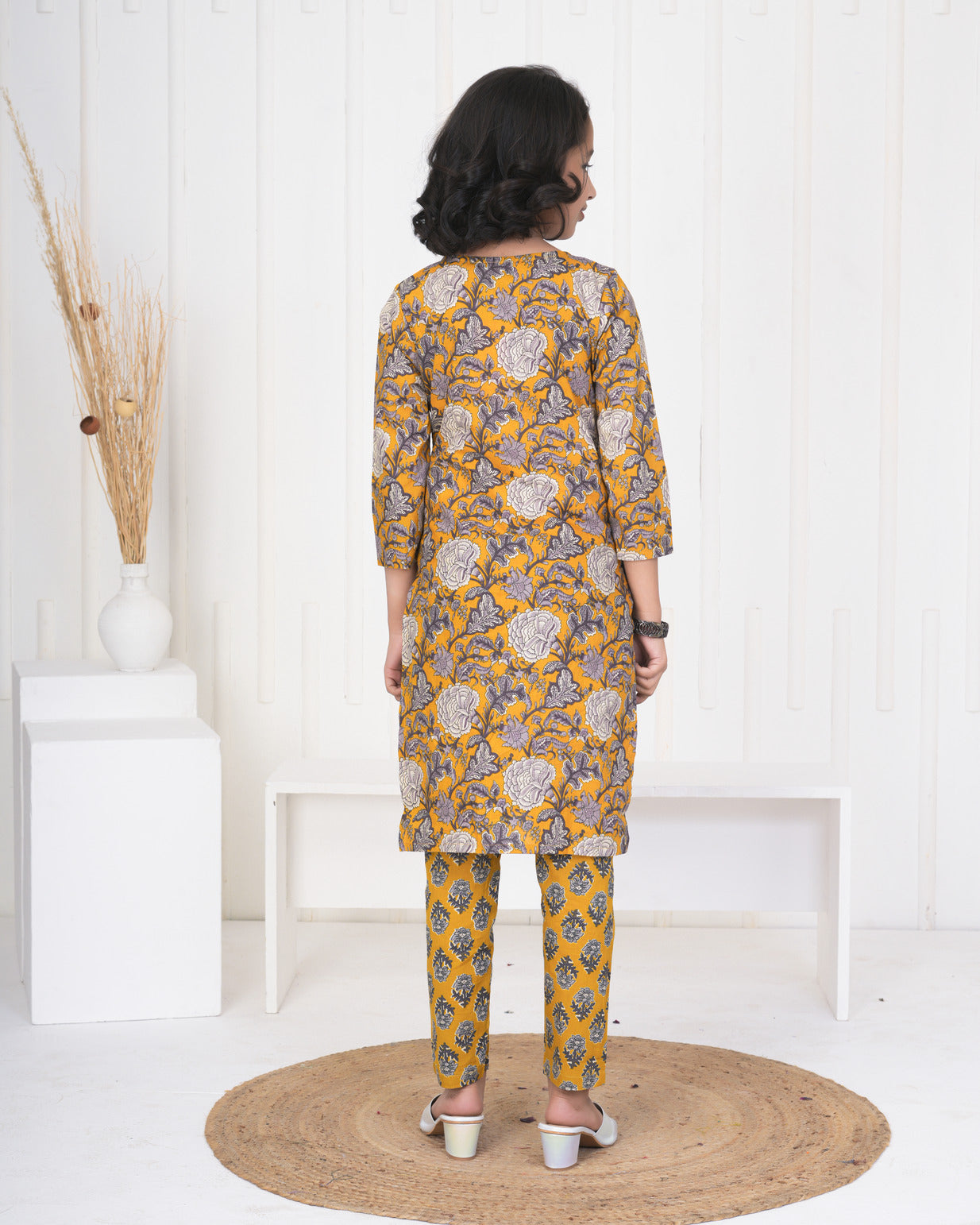 Turmeric With Floral Cotton Suit Set