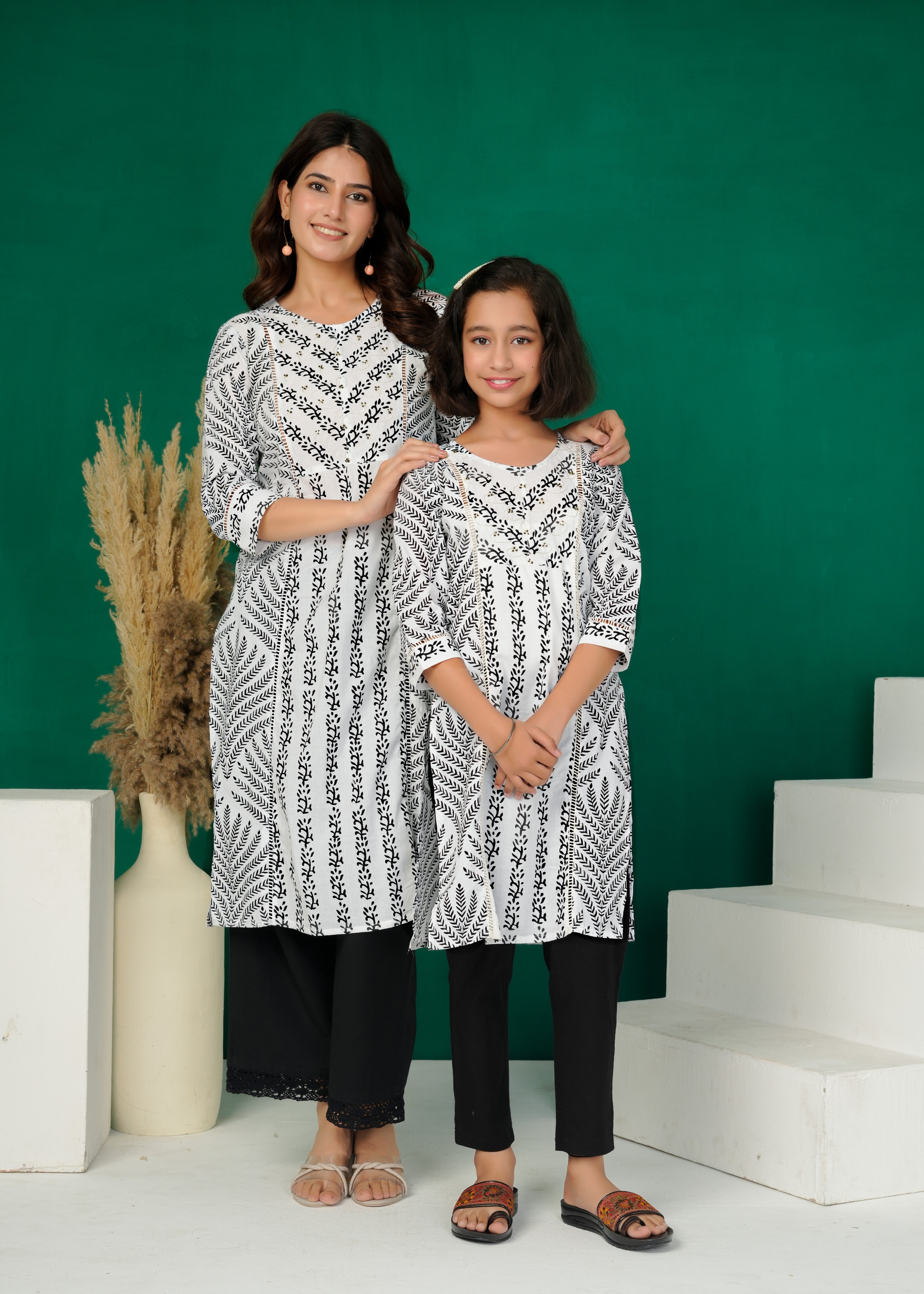Traditional Printed Embroidered Kurta