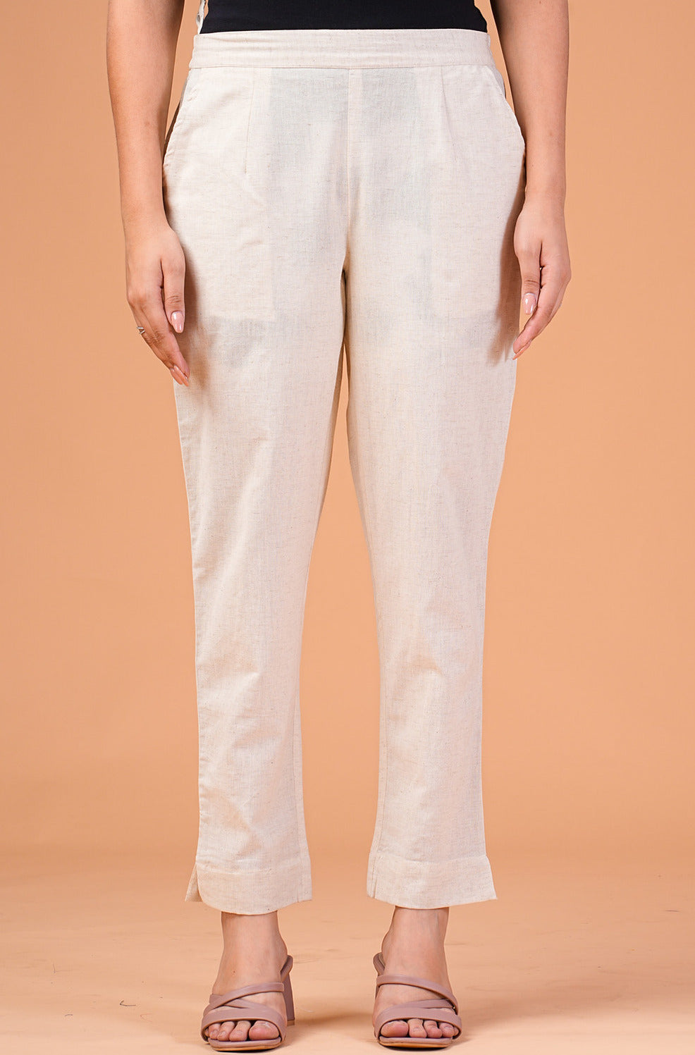 Cotton straight pants online best sale