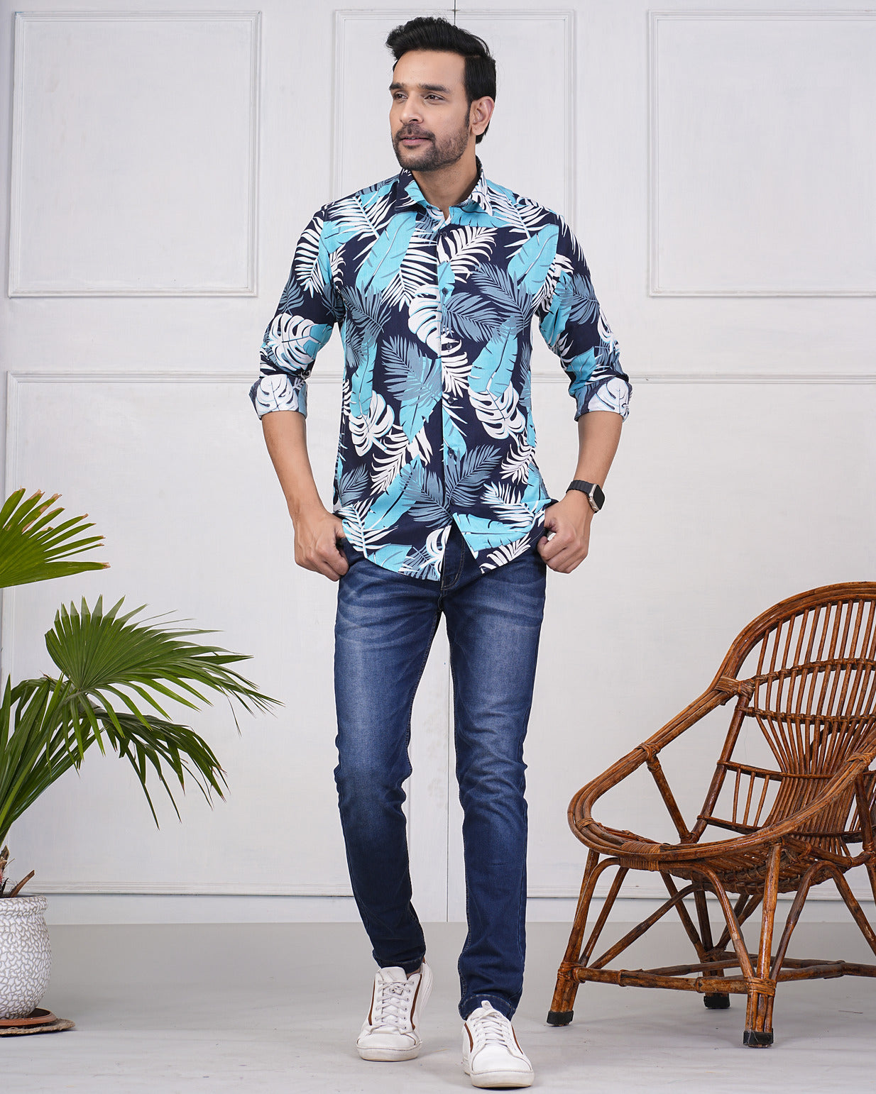 Tropical Printed Regular Fit Rayon Men's Shirt